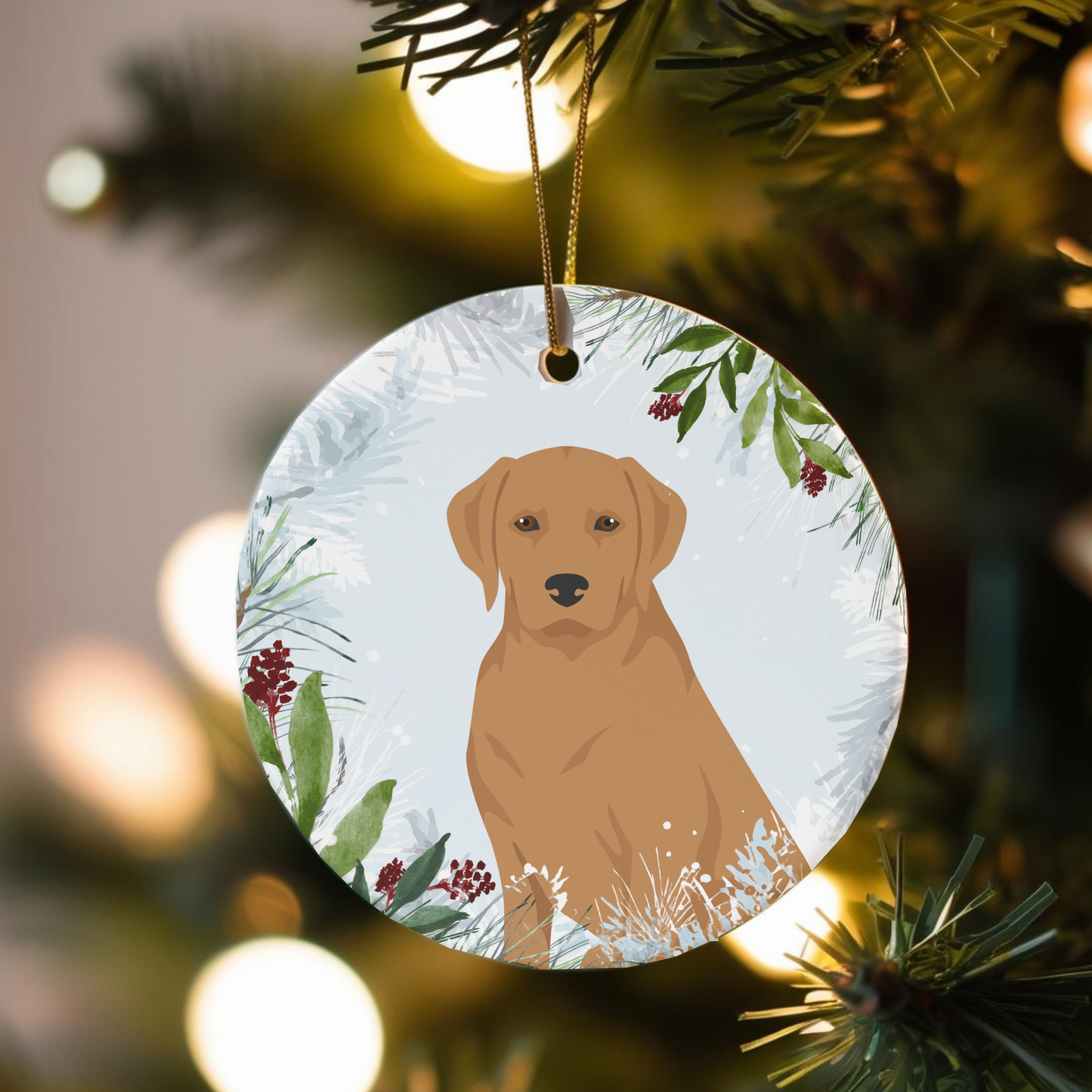 Labrador Retriever Dog Ceramic Christmas Ornaments