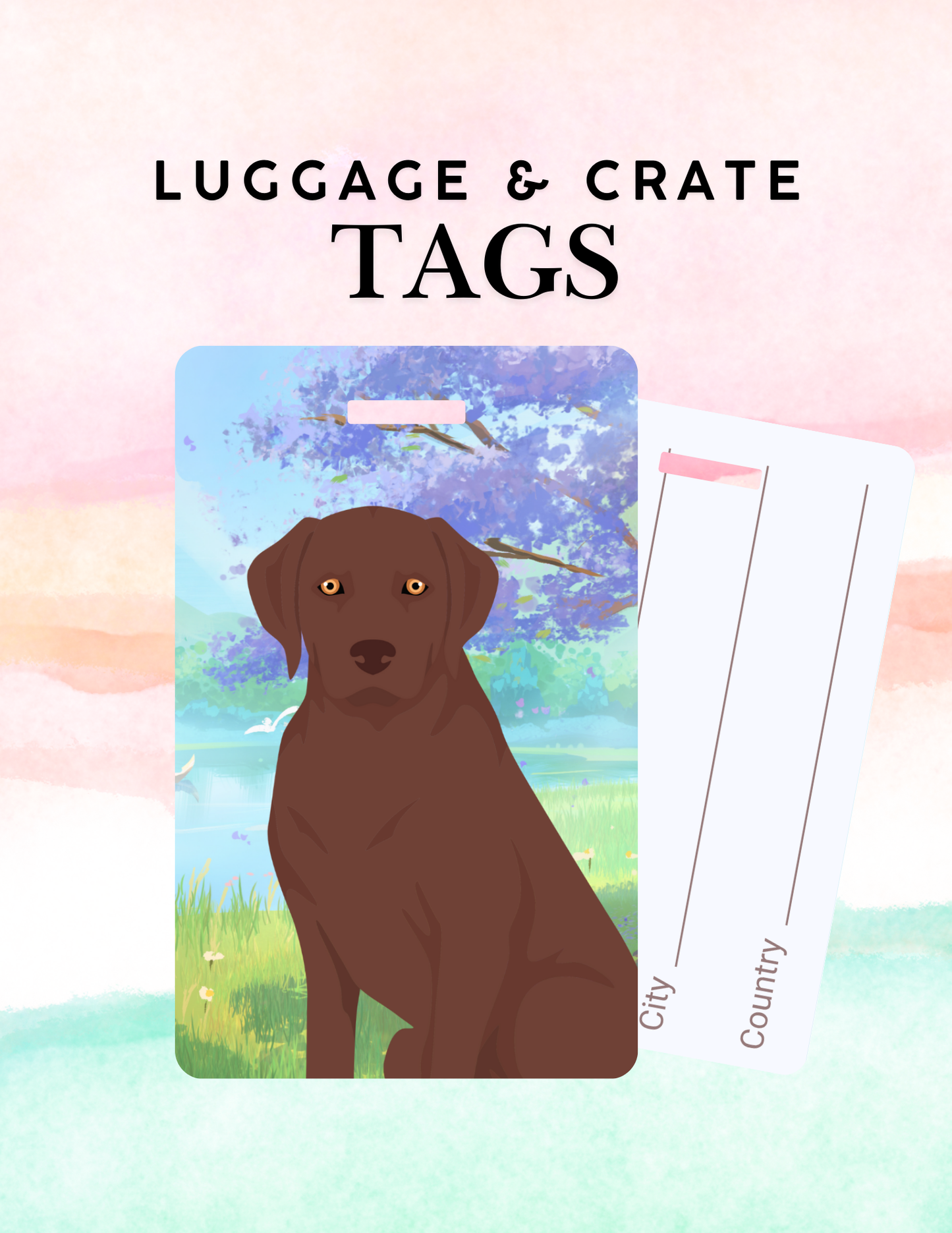 Labrador Retriever Metal Luggage/ Crate Tag
