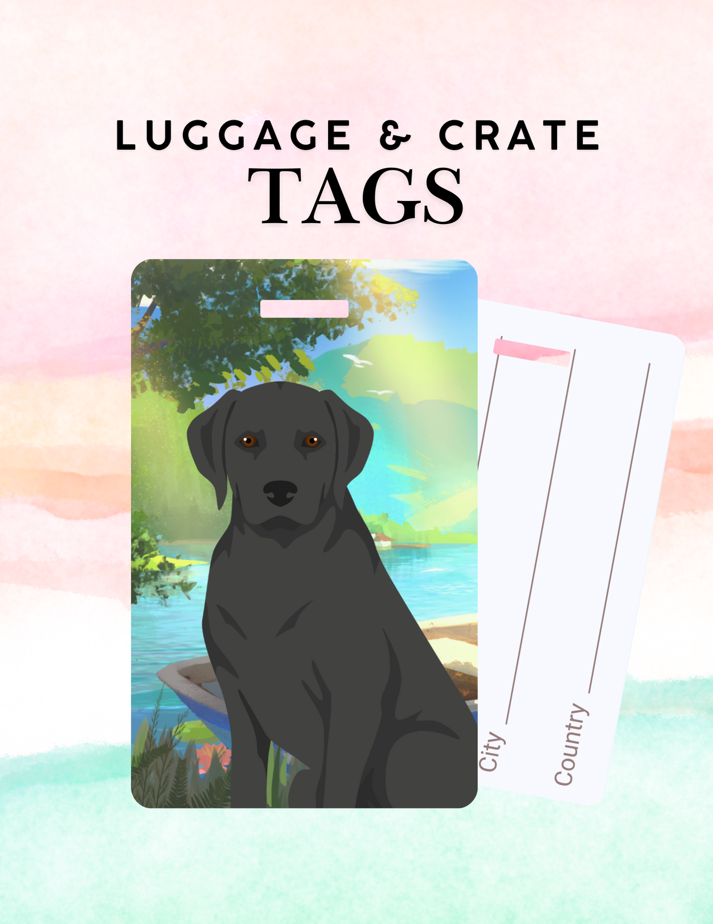 Labrador Retriever Metal Luggage/ Crate Tag