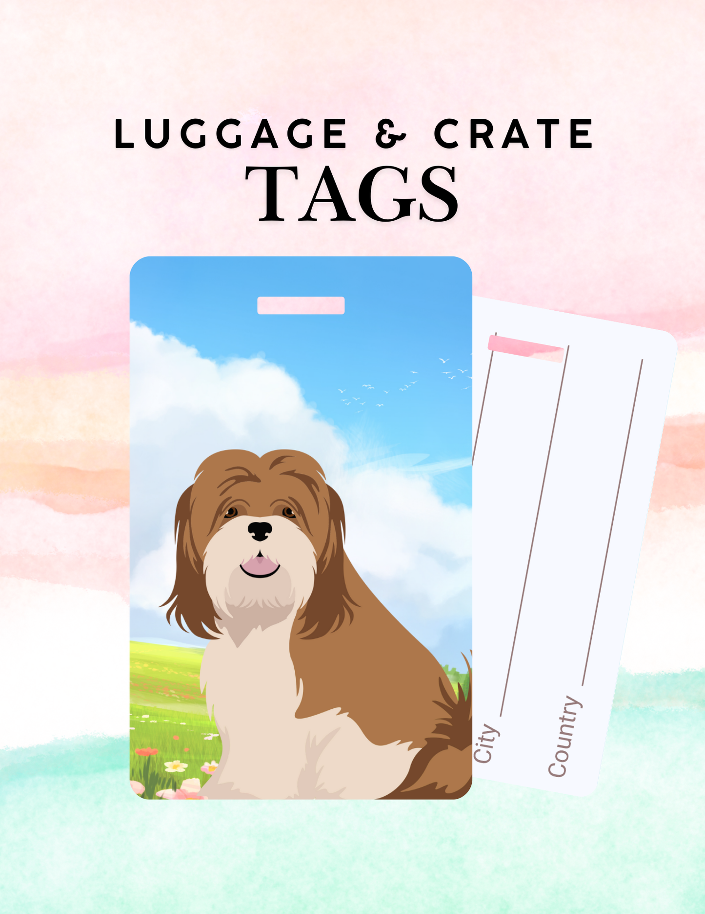 Lhasa Apso Metal Luggage/ Crate Tag