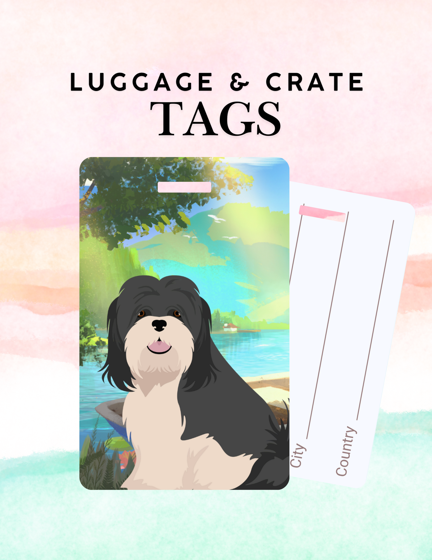 Lhasa Apso Metal Luggage/ Crate Tag