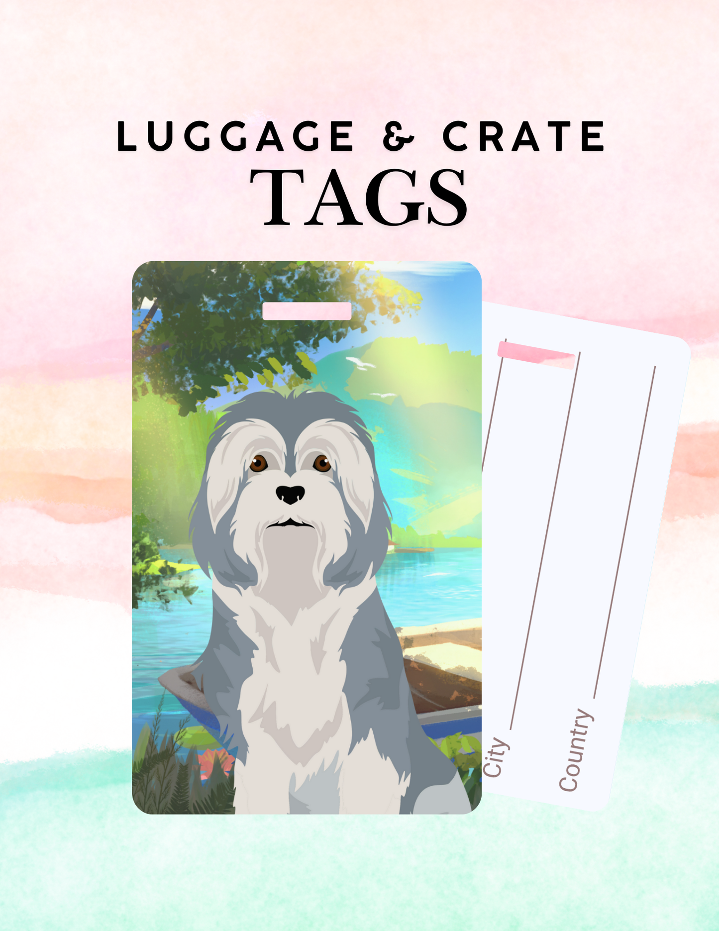 Lowchen Metal Luggage/ Crate Tag