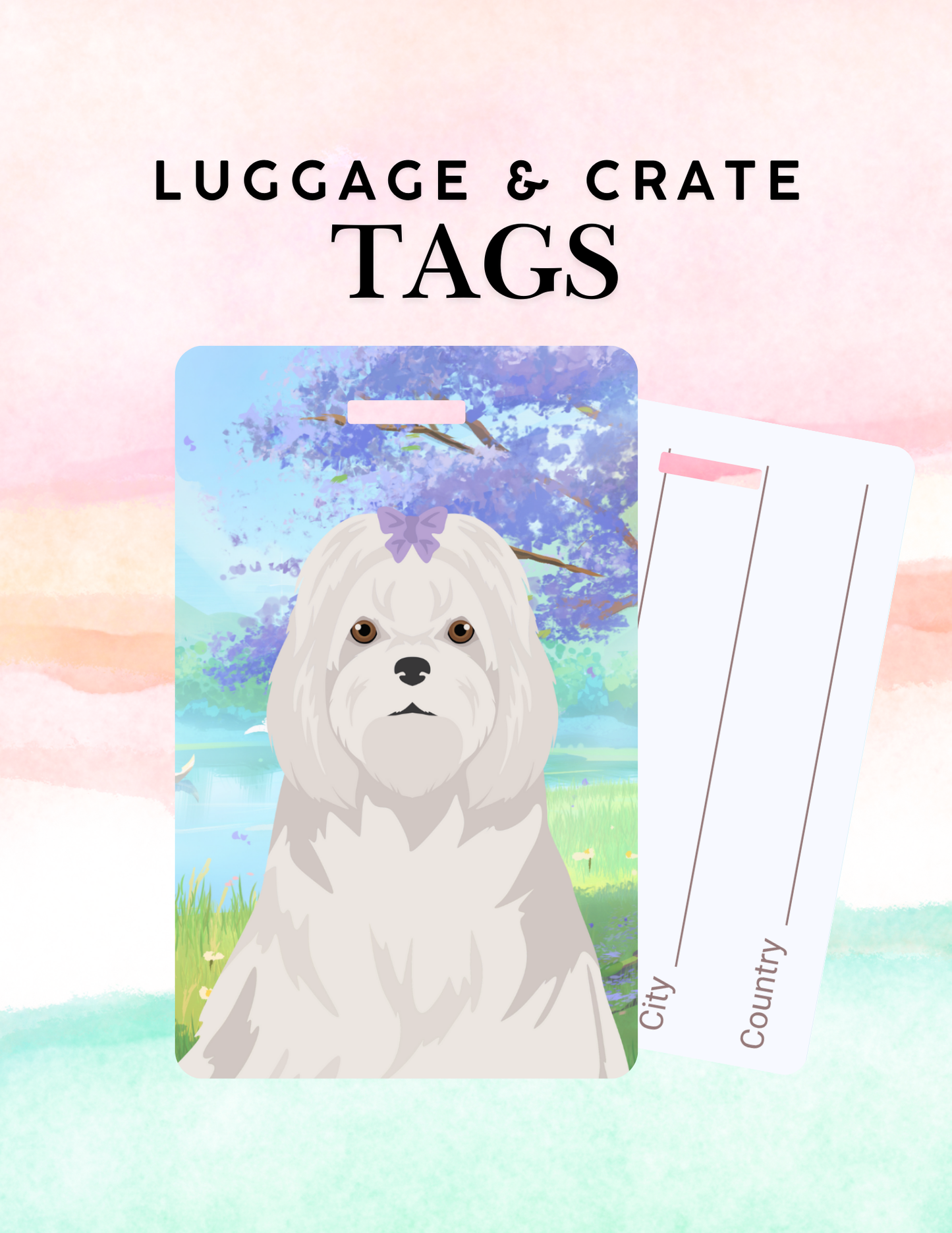 Maltese Metal Luggage/ Crate Tag