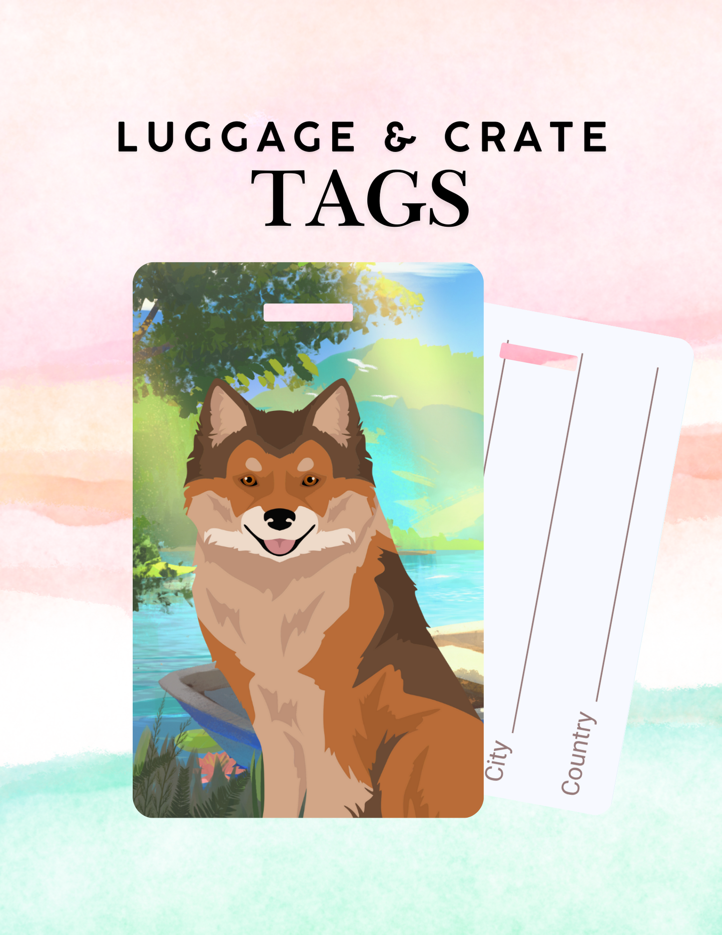 Nenets Herding Laika Dog Metal Luggage/ Crate Tag