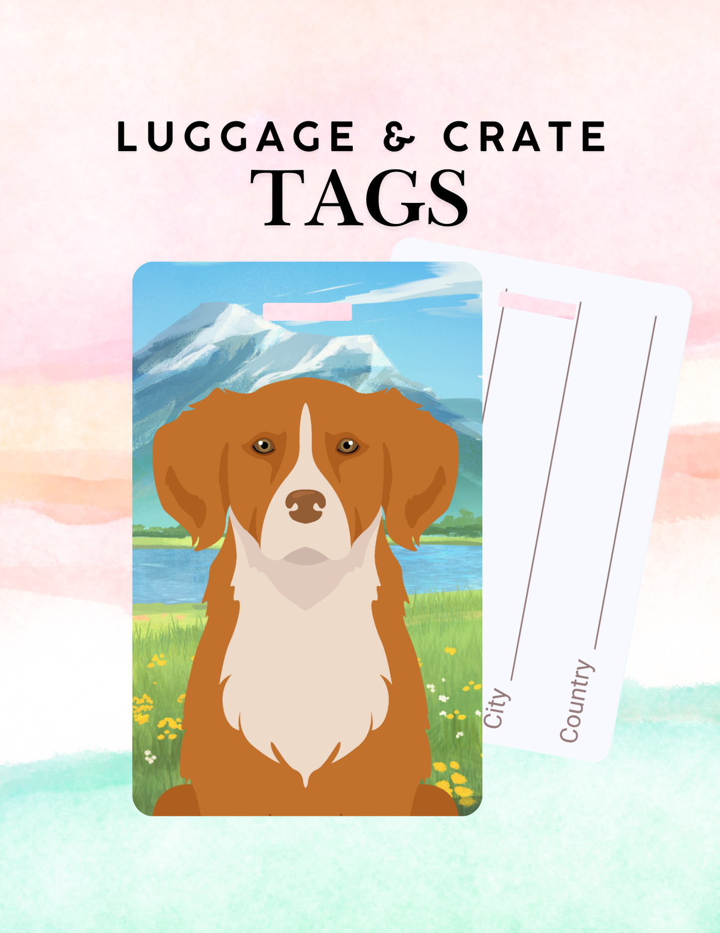 Nova Scotia Duck Tolling Retriever Dog Metal Luggage/ Crate Tag