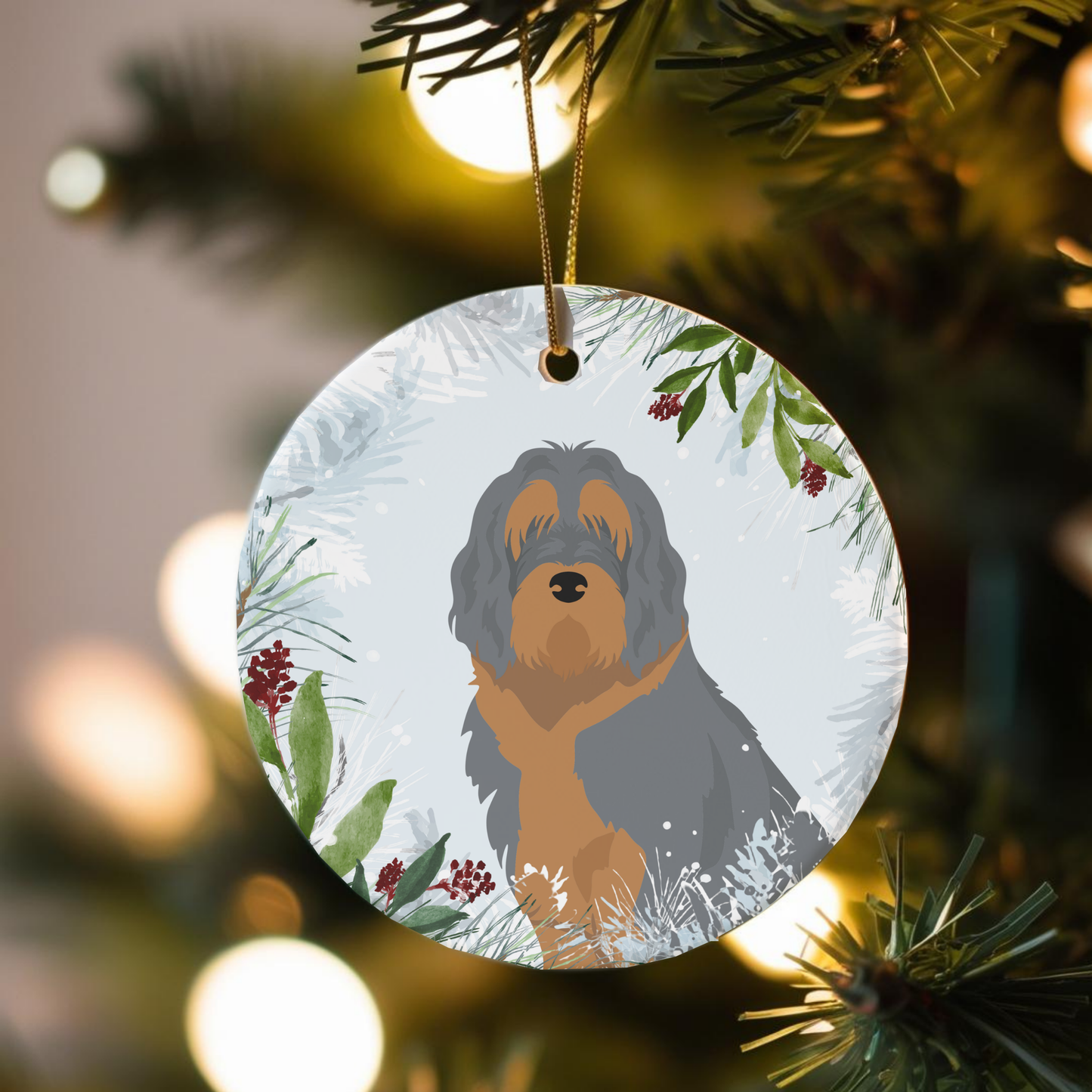 Otterhound Dog Ceramic Christmas Ornaments