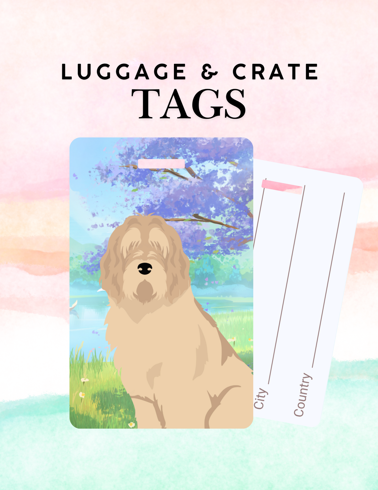 Otterhound Dog Metal Luggage/ Crate Tag