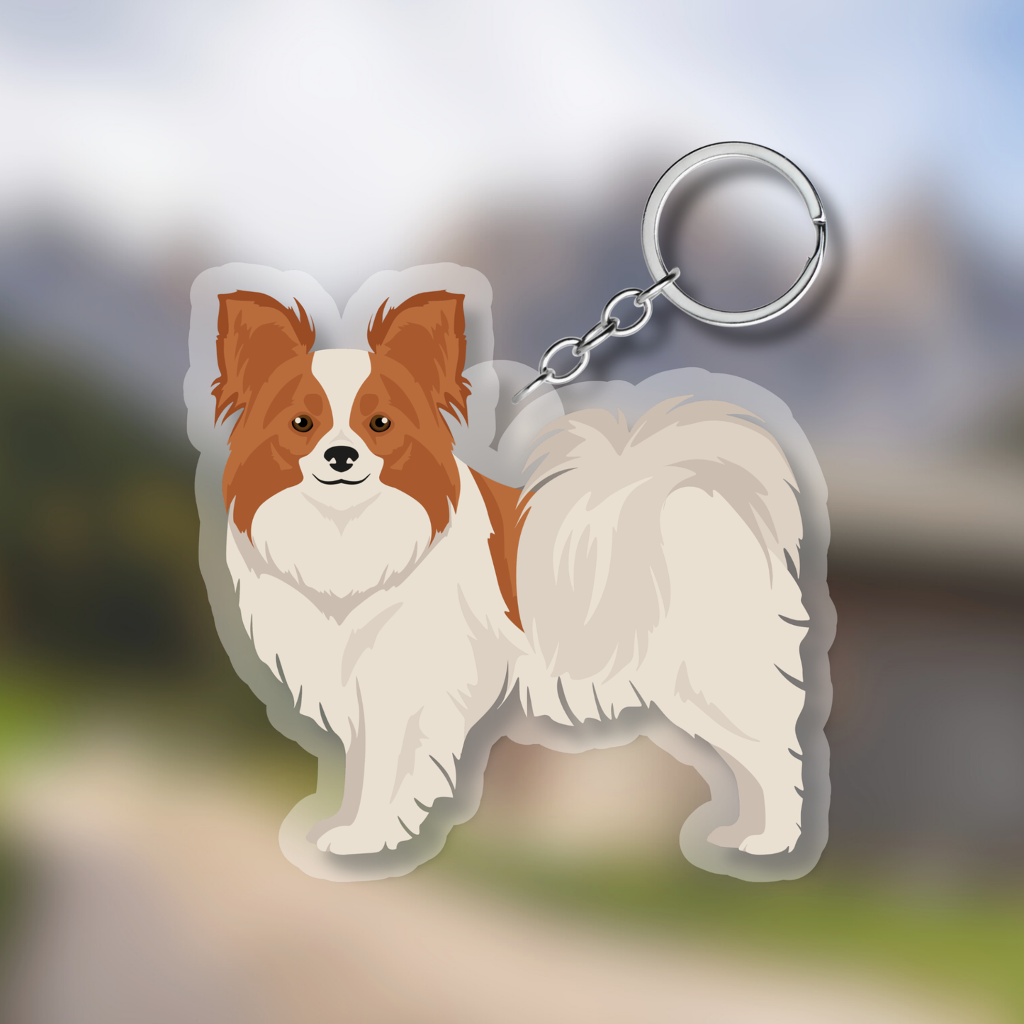 Papillon Dog 2.5in Acrylic Keychain