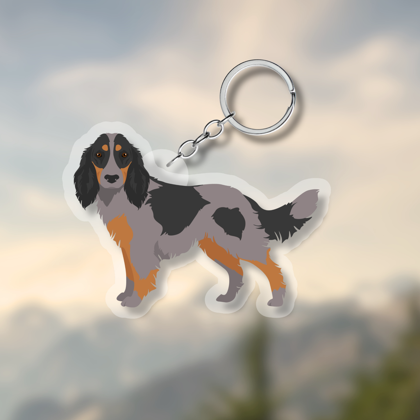 Picardy Spaniel Dog 2.5in Acrylic Keychain