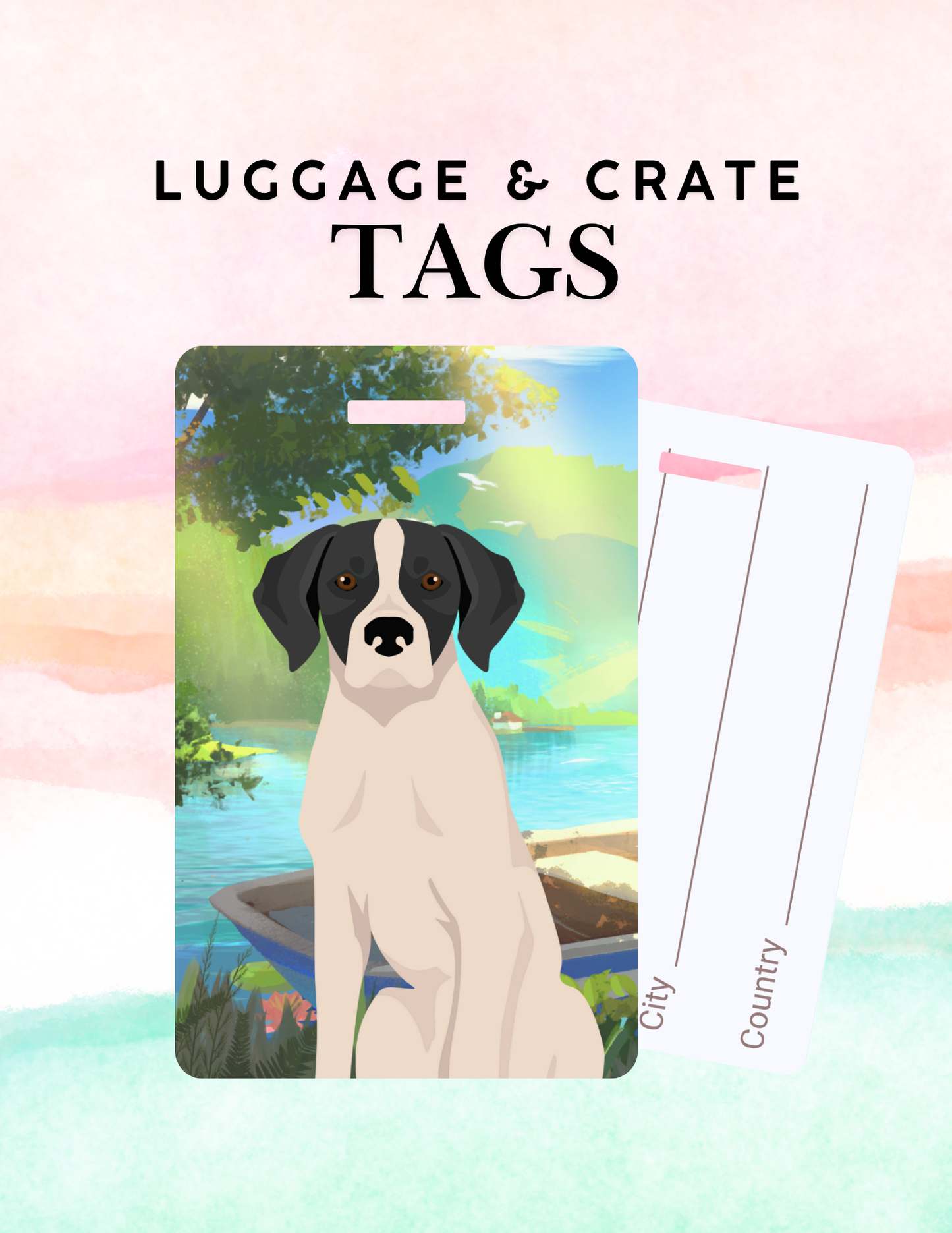 Pointer Dog Metal Luggage/ Crate Tag
