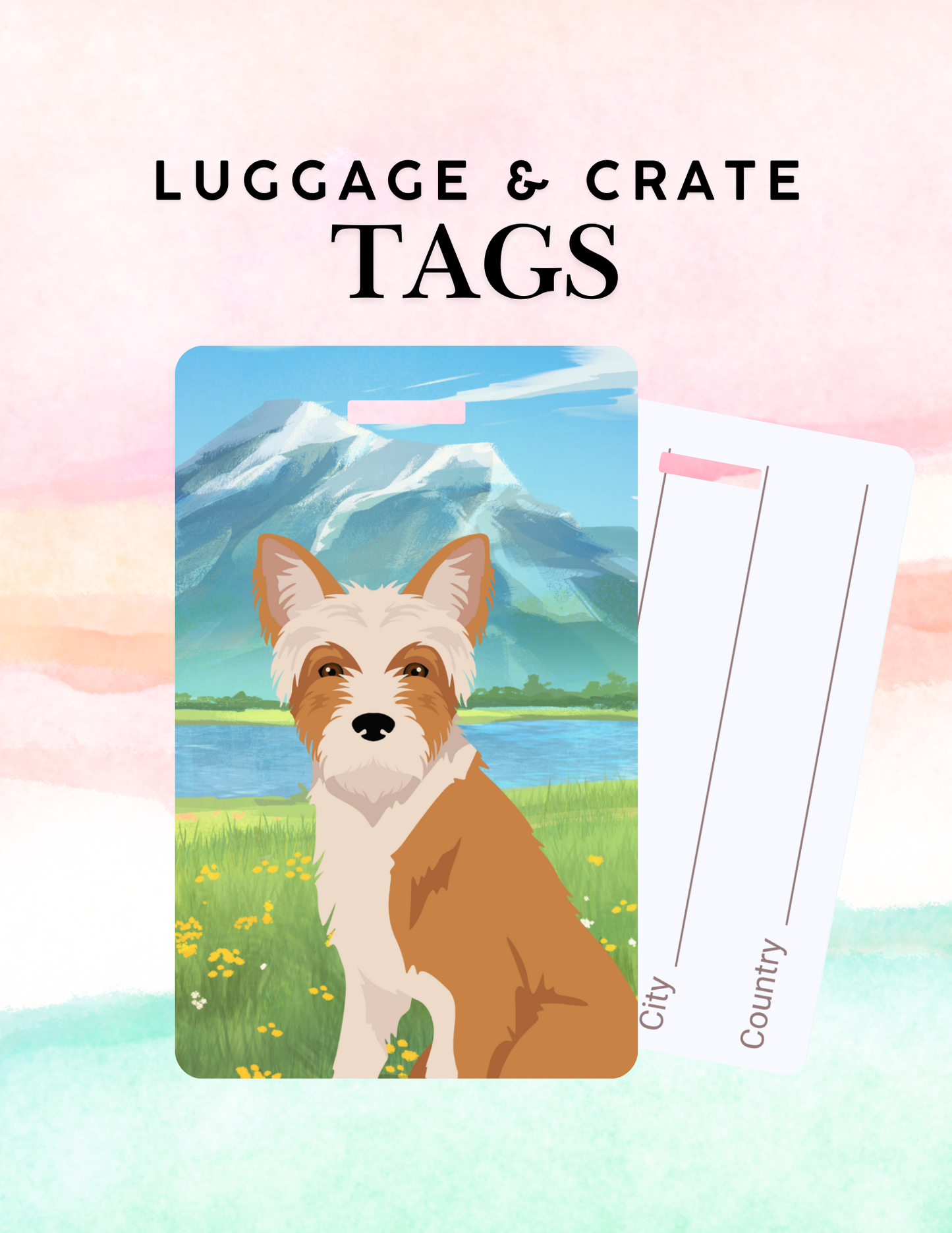 Portuguese Podengo Dog Metal Luggage/ Crate Tag