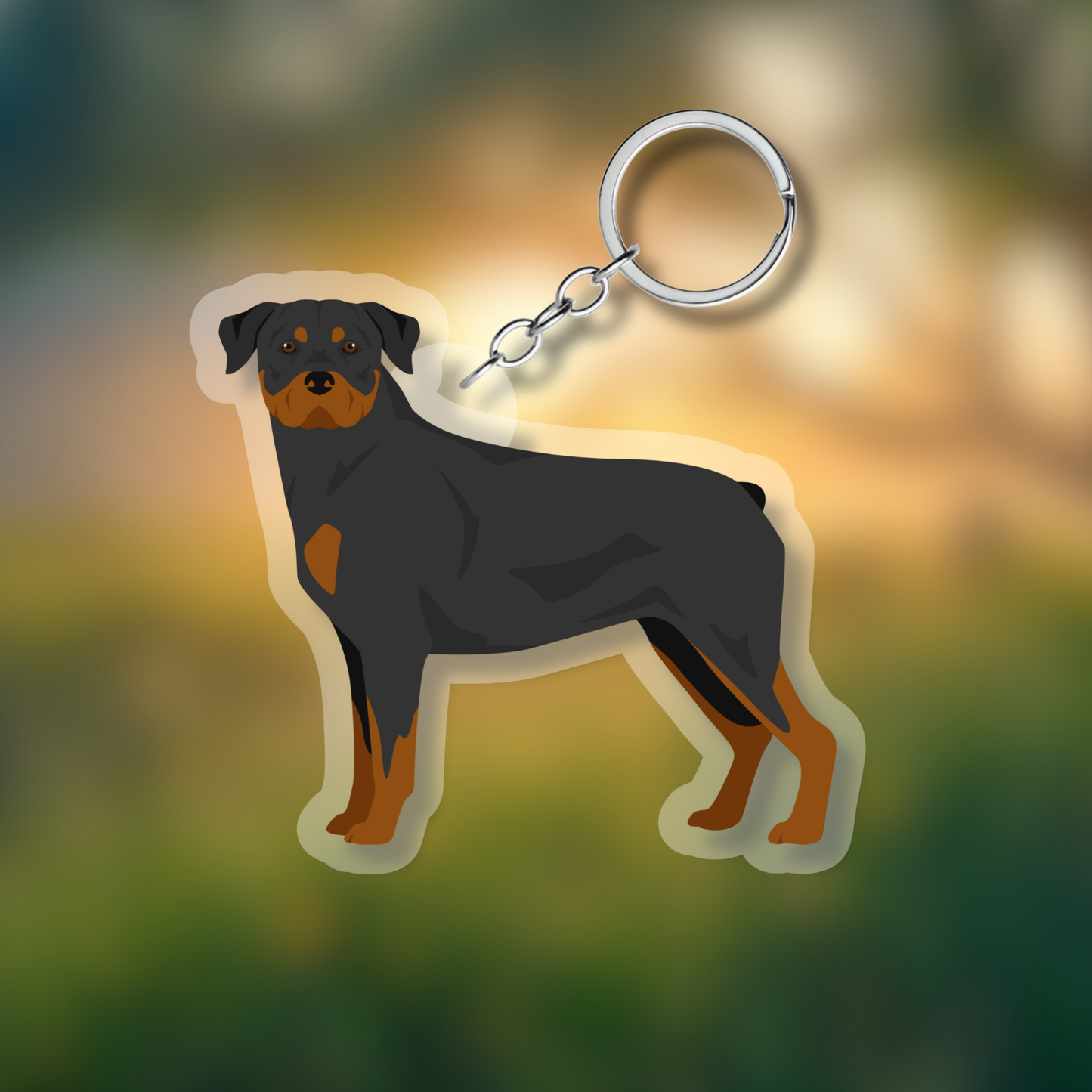 Rottweiler Dog 2.5in Acrylic Keychain