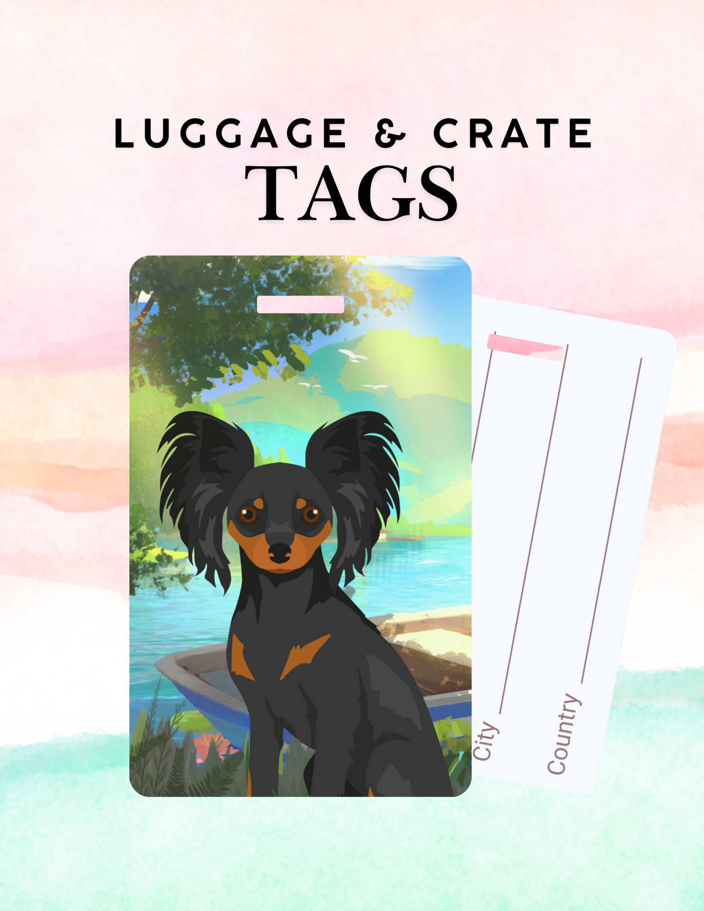 Russian Toy Terrier Dog Metal Luggage/ Crate Tag