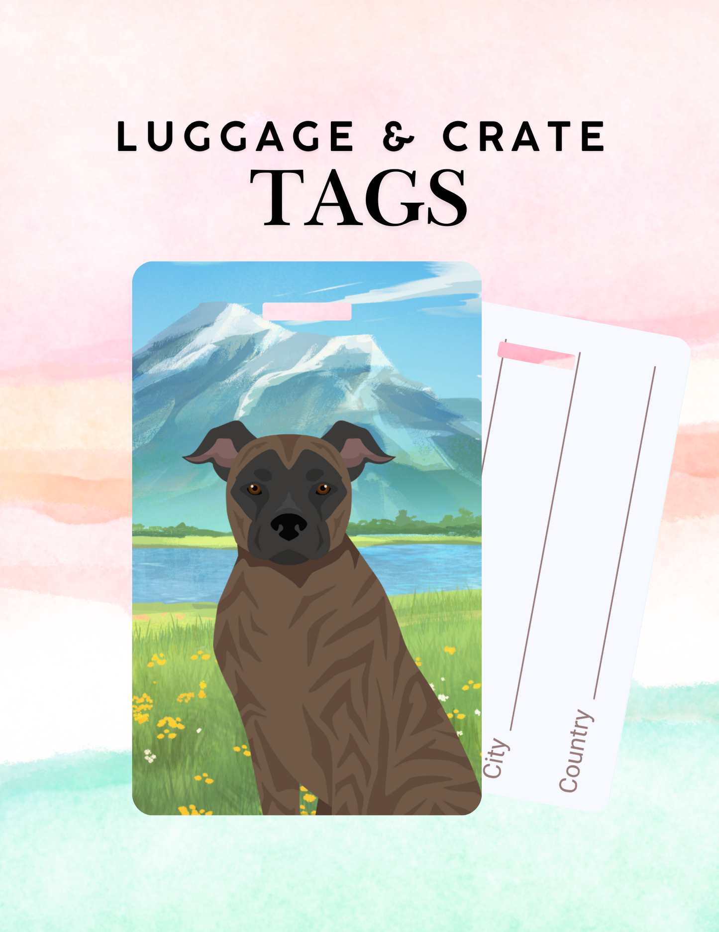 St Miguel Cattle Dog Dog Metal Luggage/ Crate Tag
