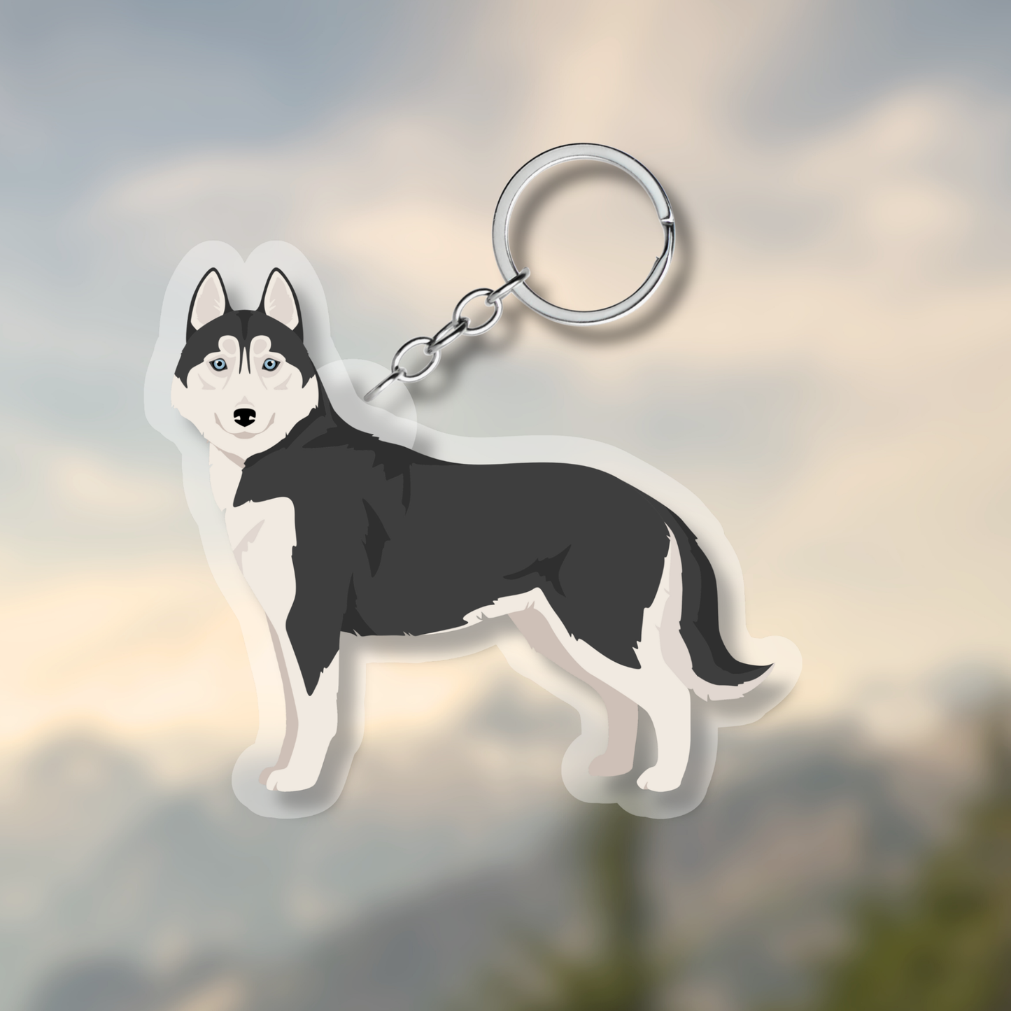 Siberian Husky Dog 2.5in Acrylic Keychain