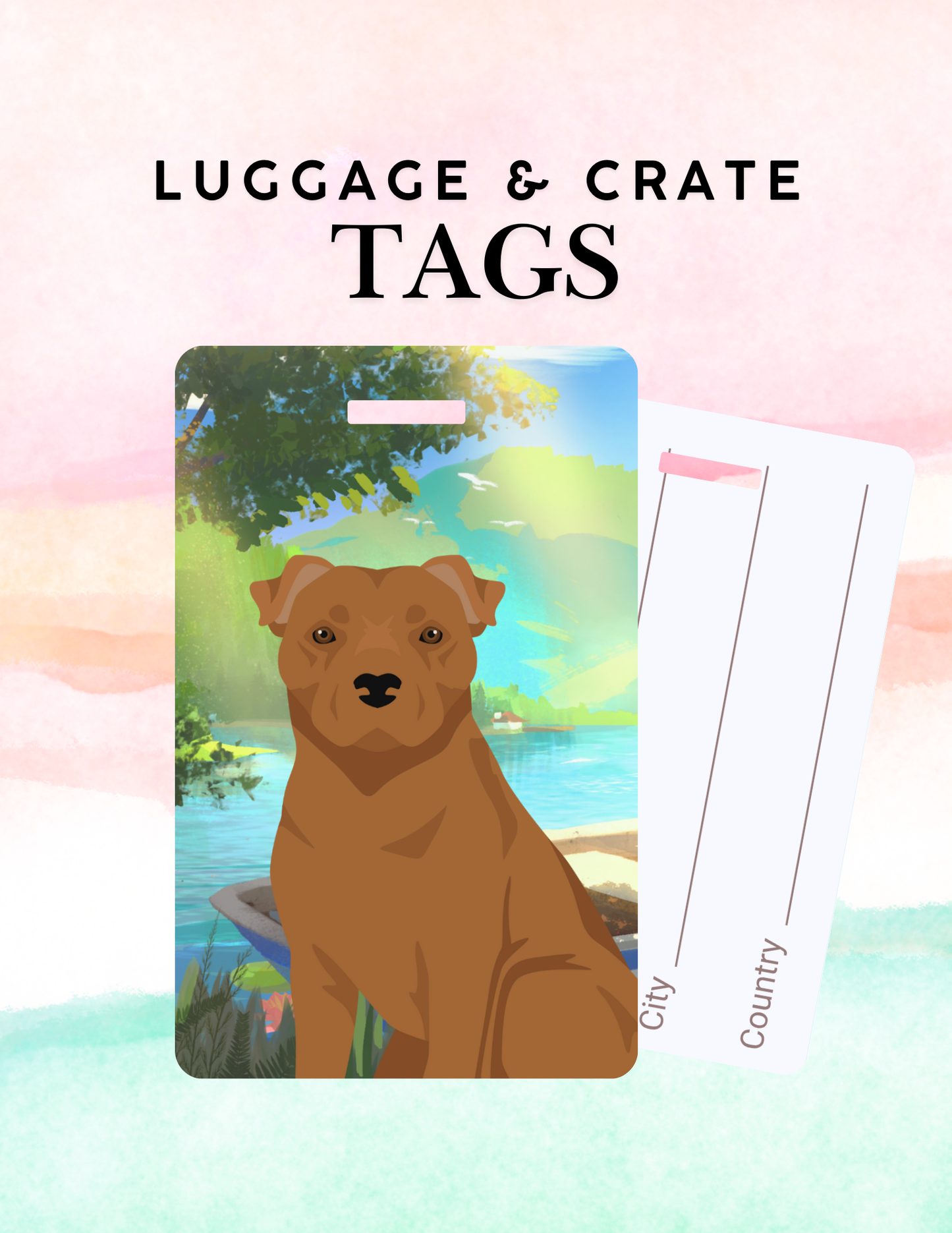 Staffordshire Bull Terrier Dog Metal Luggage/ Crate Tag