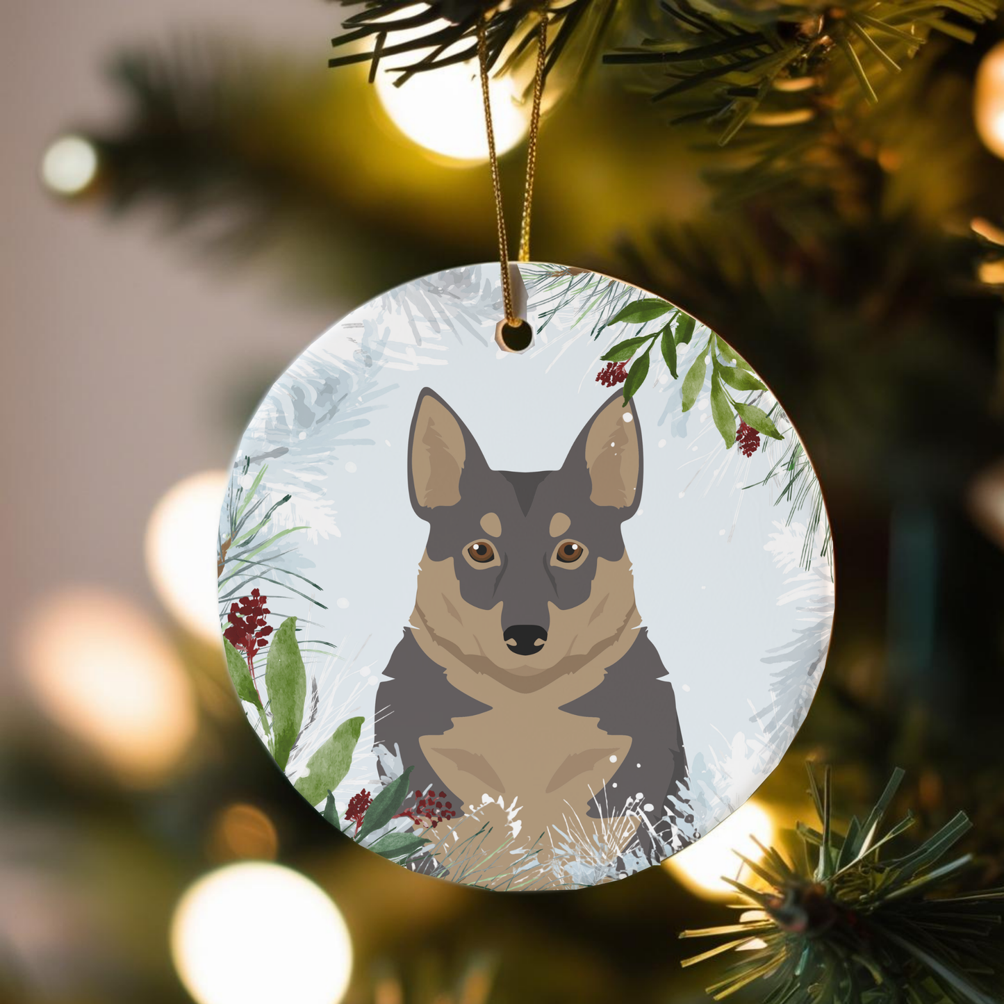 Swedish Vallhund Dog Ceramic Christmas Ornament