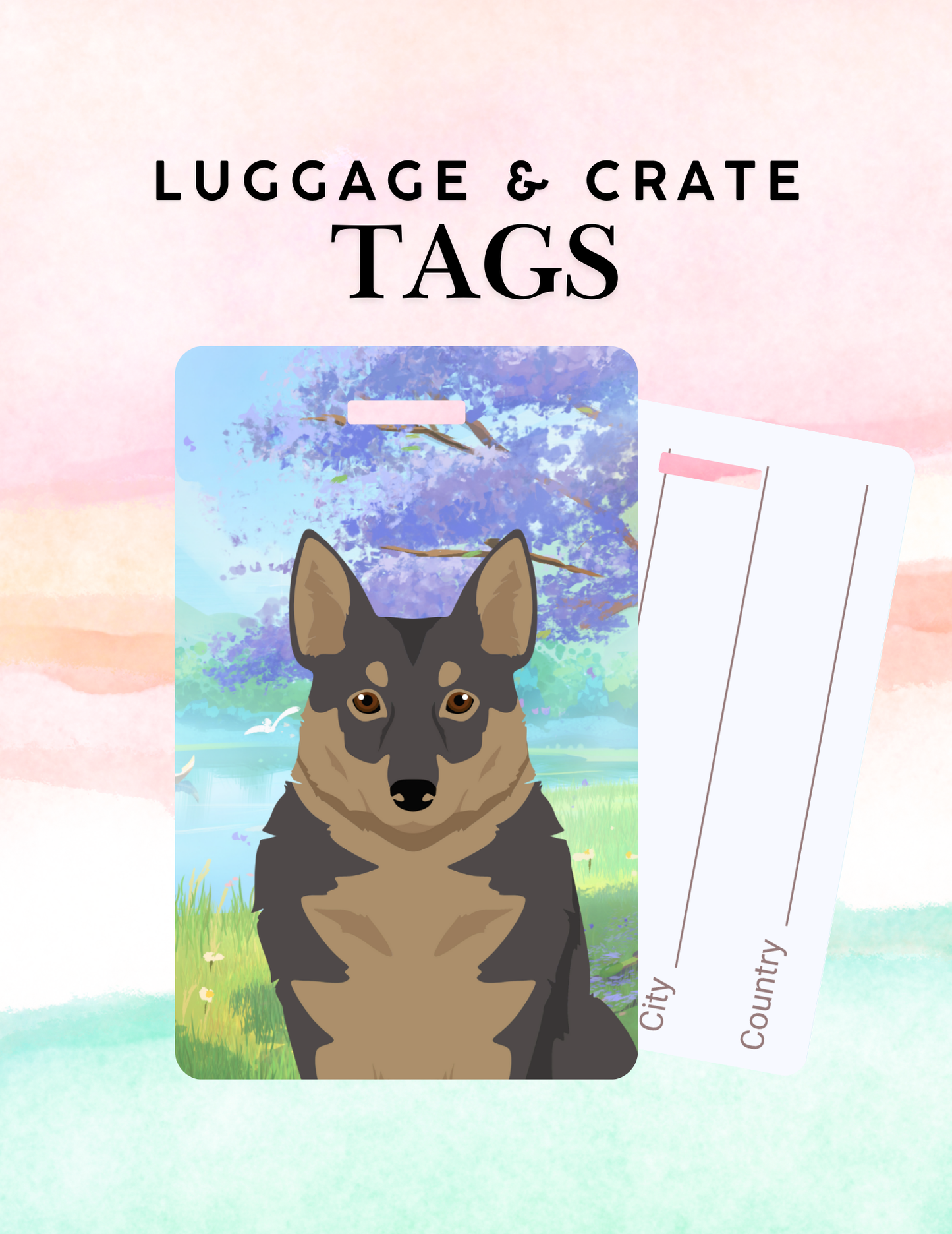 Swedish Vallhund Dog Metal Luggage/ Crate Tag