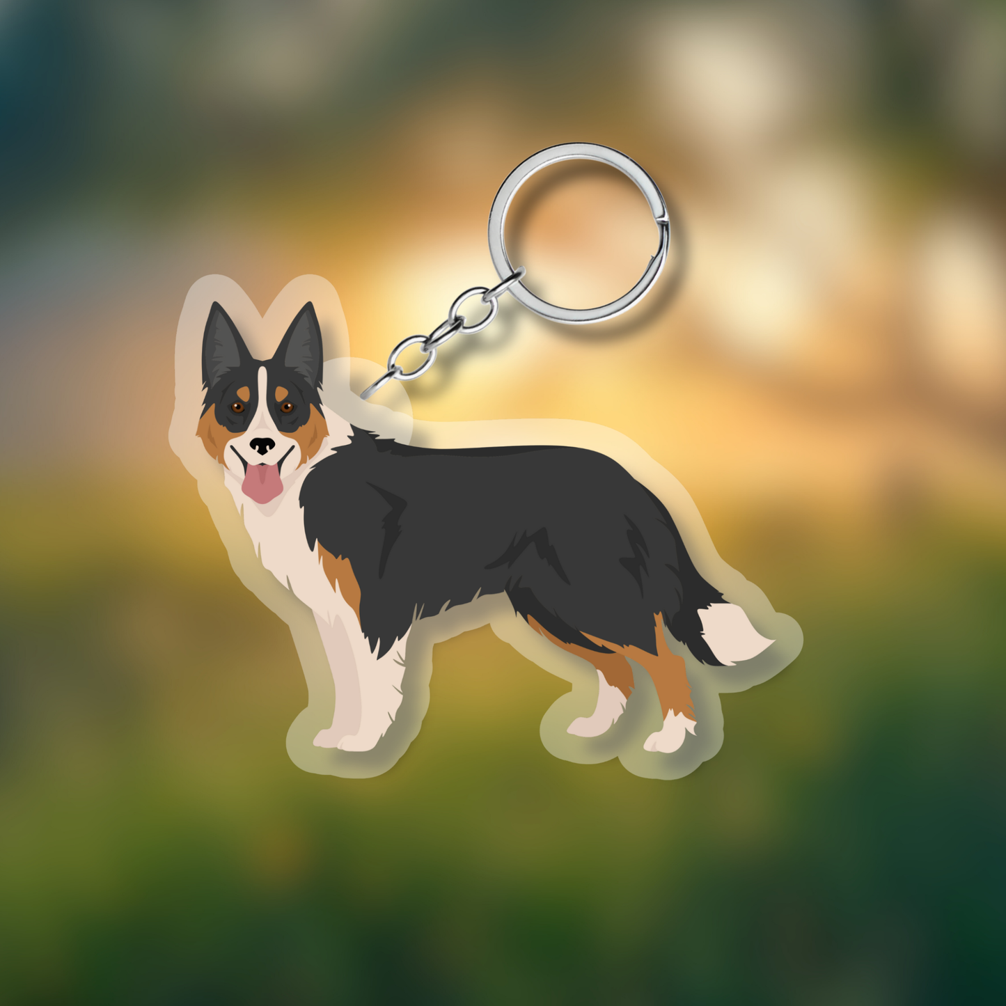 Welsh Sheepdog Dog 2.5in Acrylic Keychain