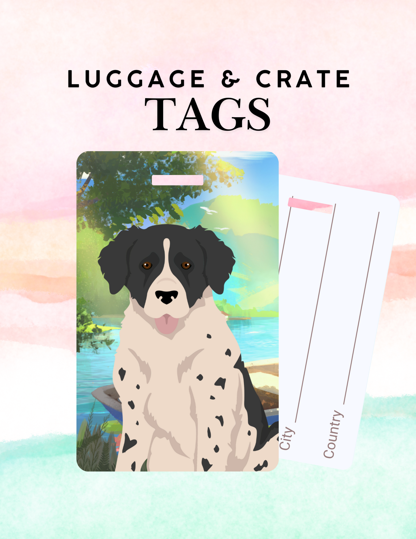 Wetterhoun Dog Metal Luggage/ Crate Tag