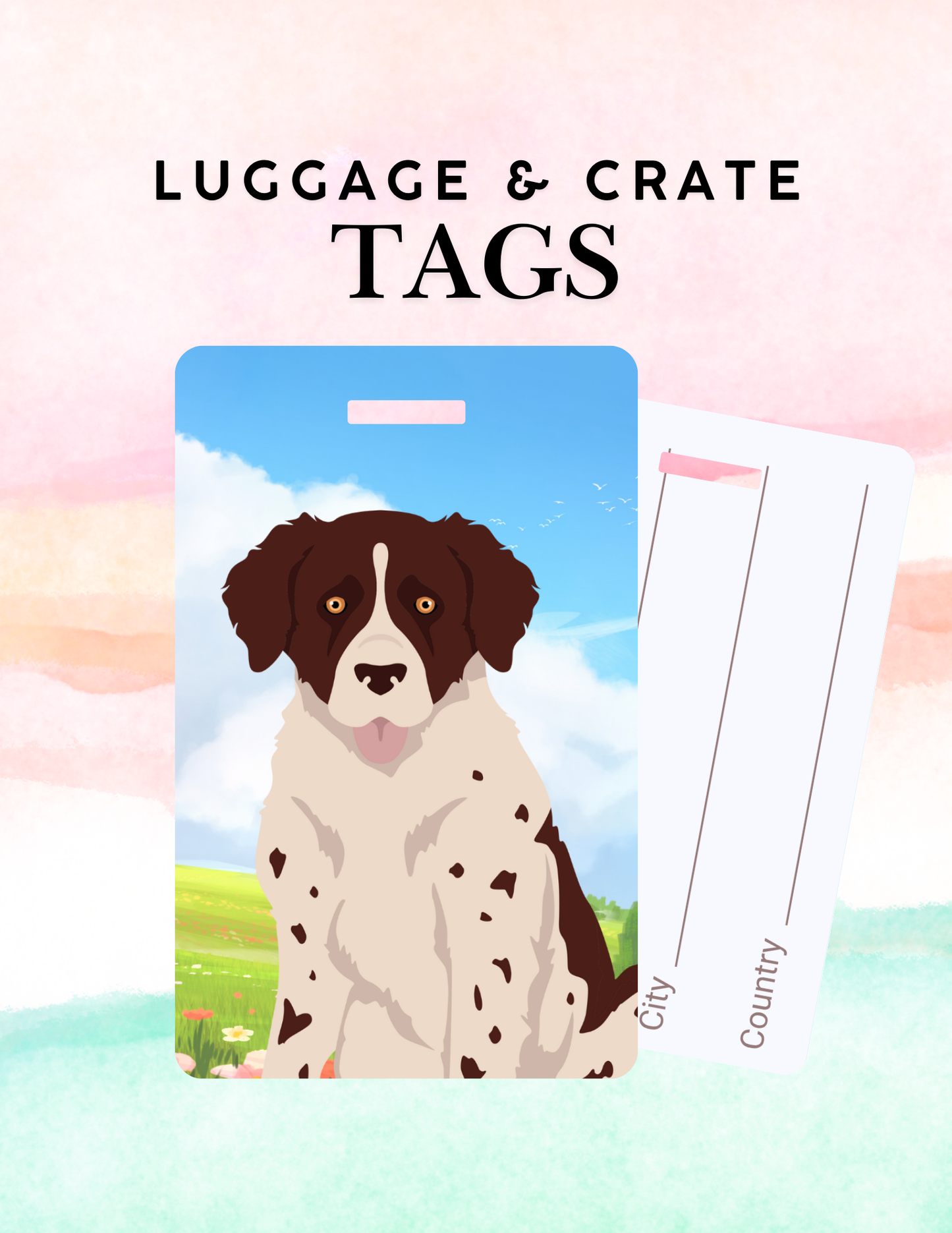 Wetterhoun Dog Metal Luggage/ Crate Tag