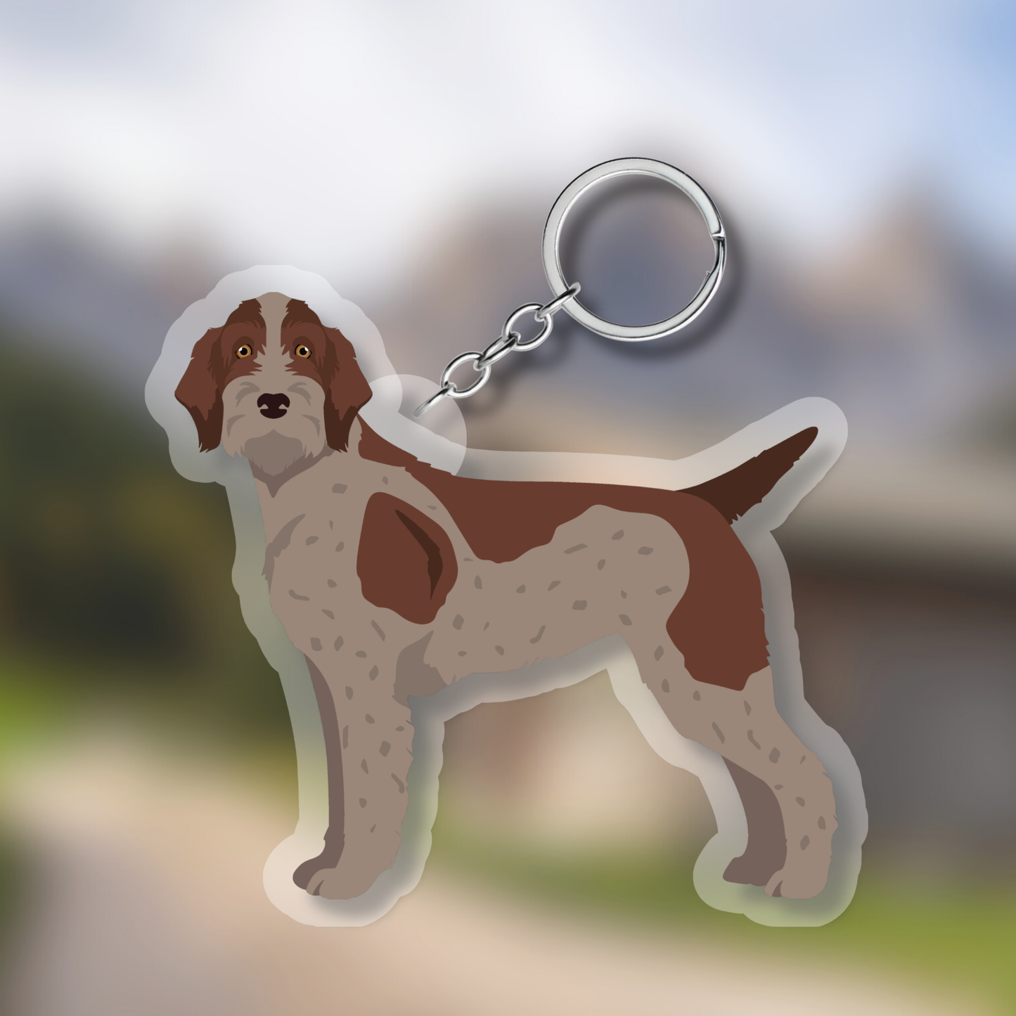 Wirehaired Pointing Griffon Dog 2.5in Acrylic Keychain