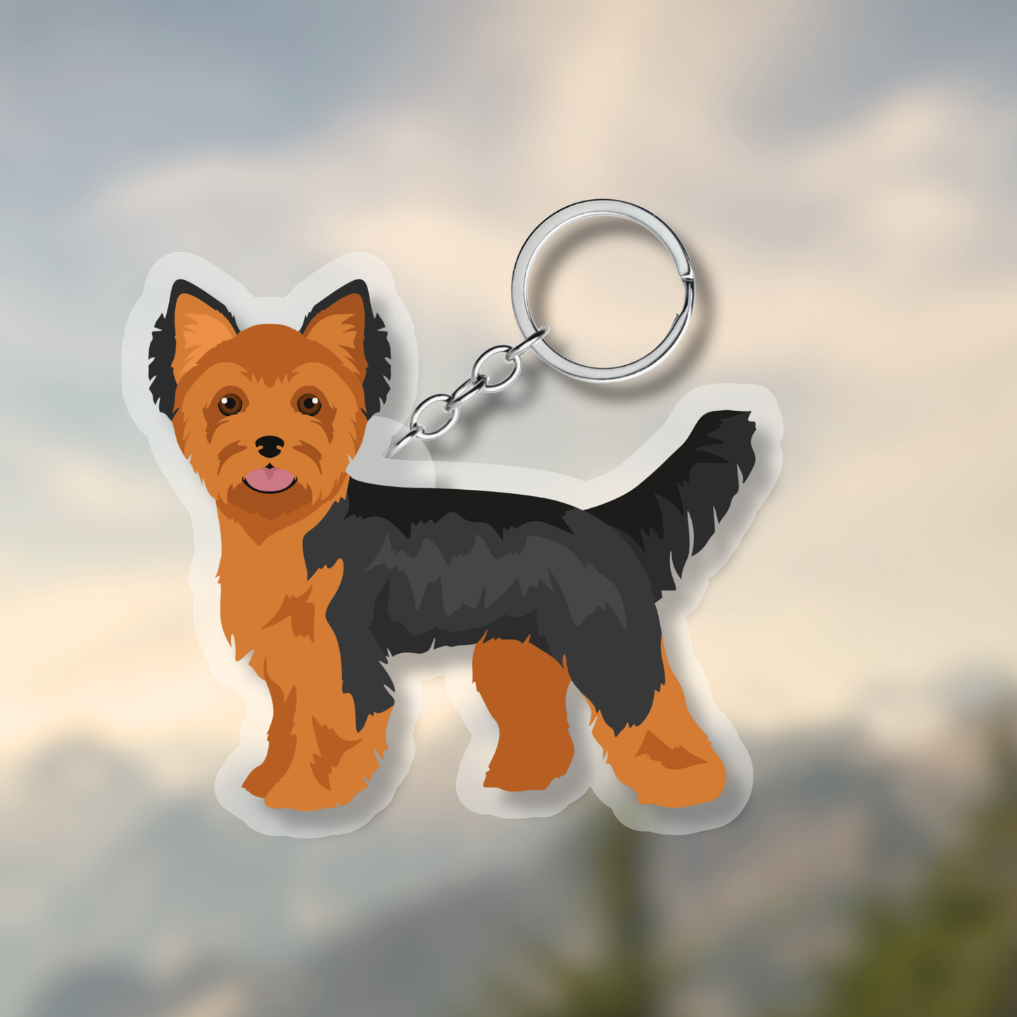 Yorkshire Terrier Dog 2.5in Acrylic Keychain