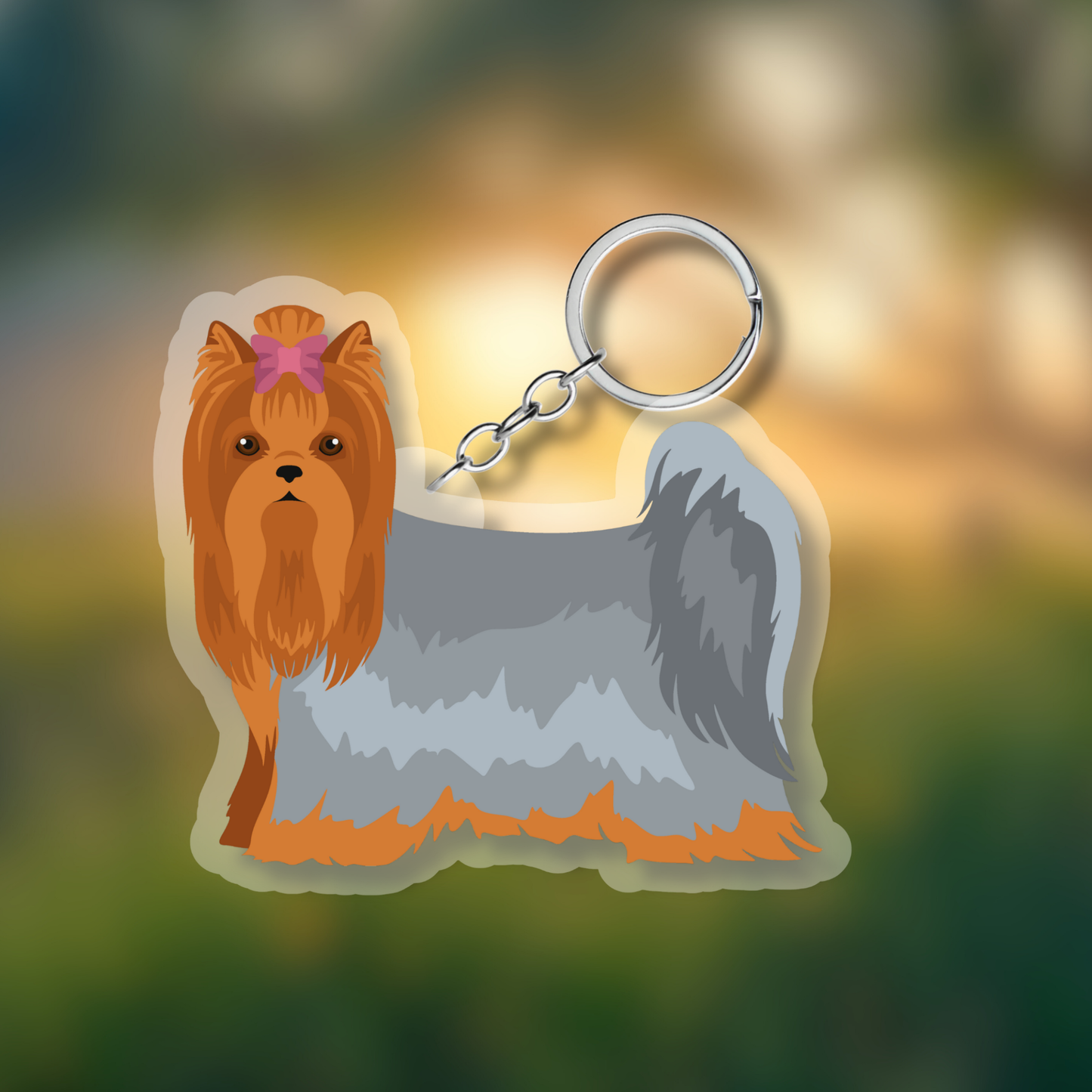Yorkshire Terrier Dog 2.5in Acrylic Keychain