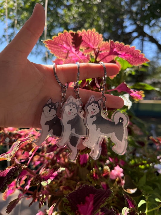 Alaskan Malamute Dog 2.5in Acrylic Keychain