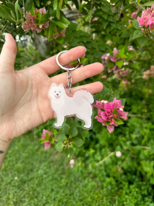 Samoyed Dog 2.5in Acrylic Keychain