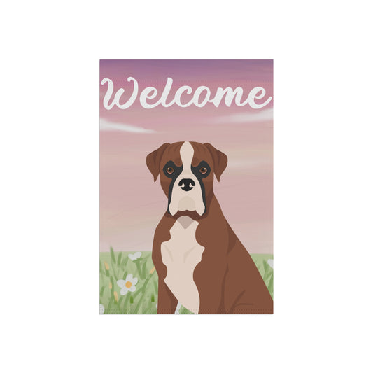 Boxer Dog Welcome Garden Flag