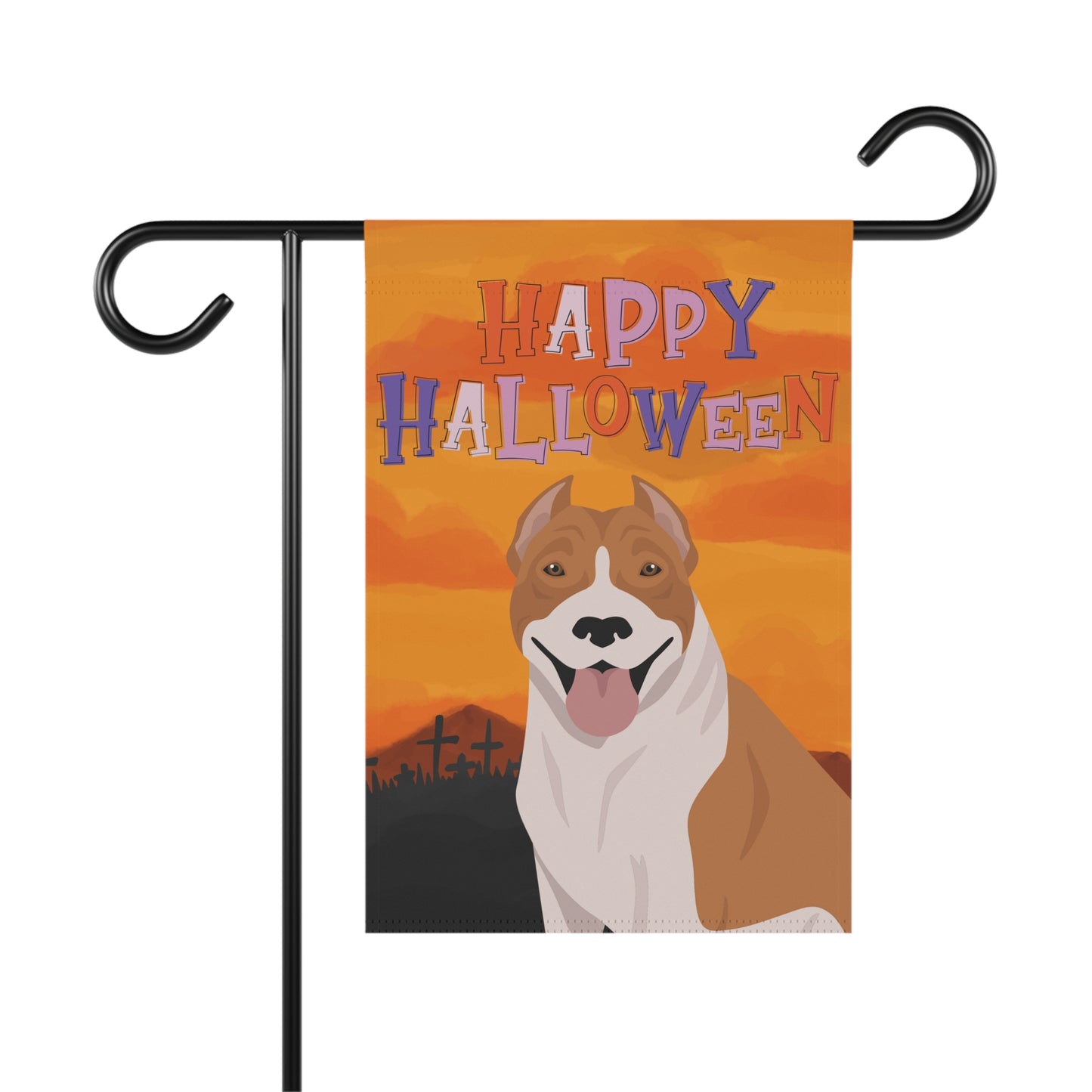 Pit Bull Dog Halloween Garden Flag