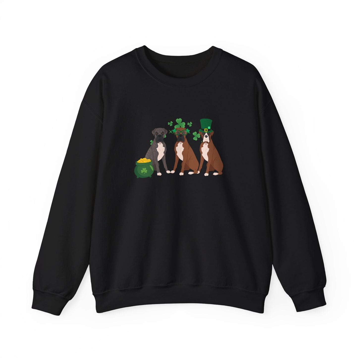 Boxer Dog St Patricks Day Unisex Heavy Blend Crewneck Sweatshirt, St Pattys day, Cute Dog Mom Gift