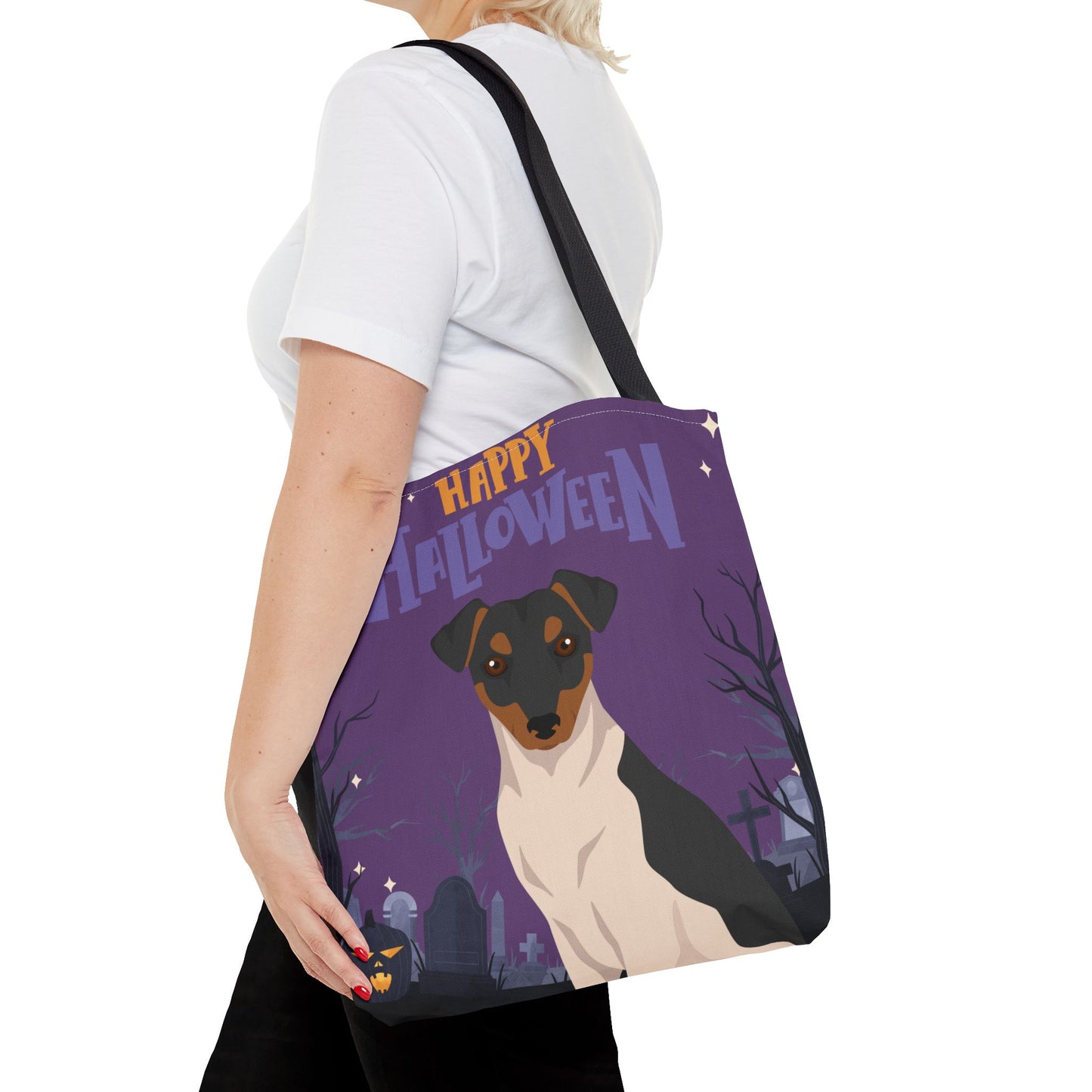 Brazilian Terrier Dog Happy Halloween Tote Bag 16x16