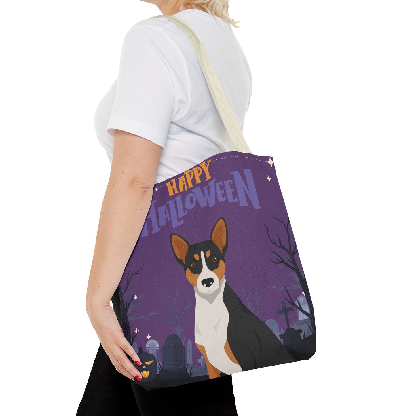 Basenji Dog Happy Halloween Tote Bag 16x16