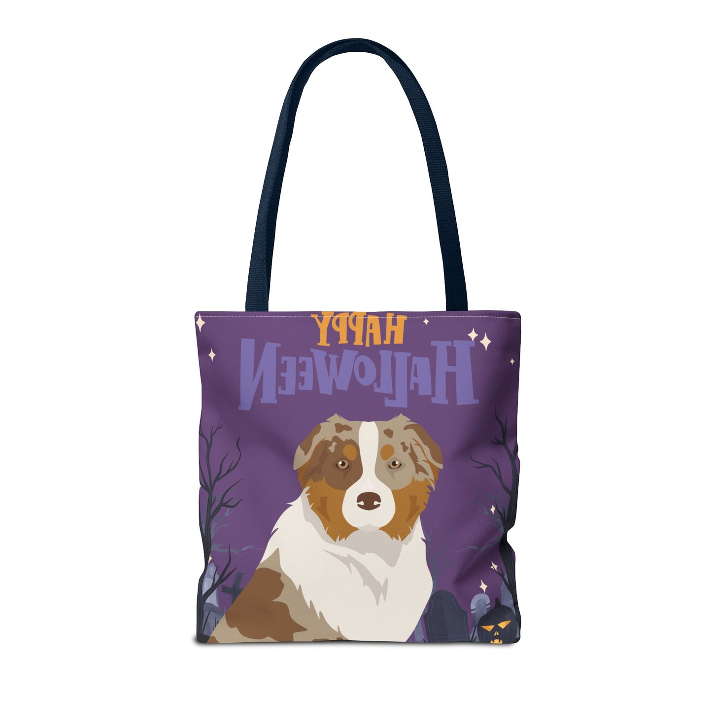 Australian Shepherd Dog Happy Halloween Tote Bag 16x16