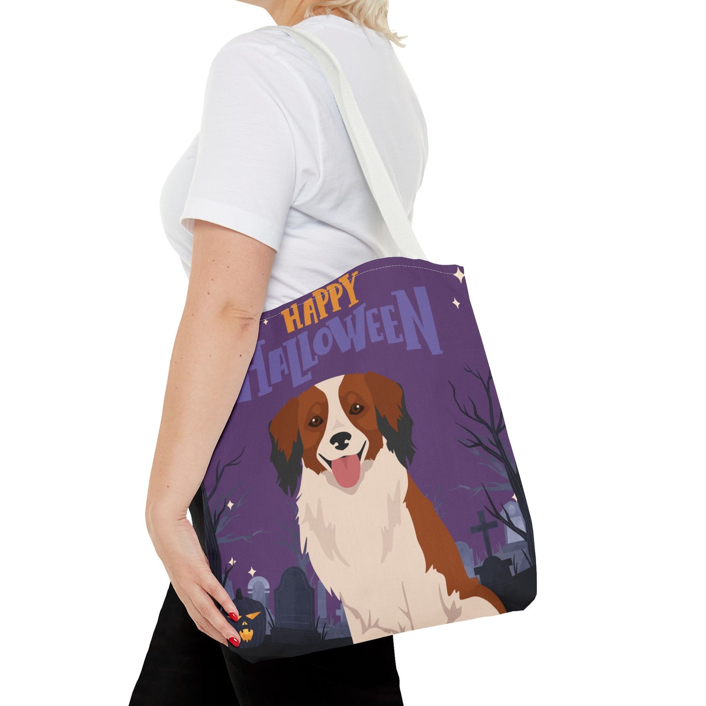 Kooikerhondje Dog Happy Halloween Tote Bag 16x16