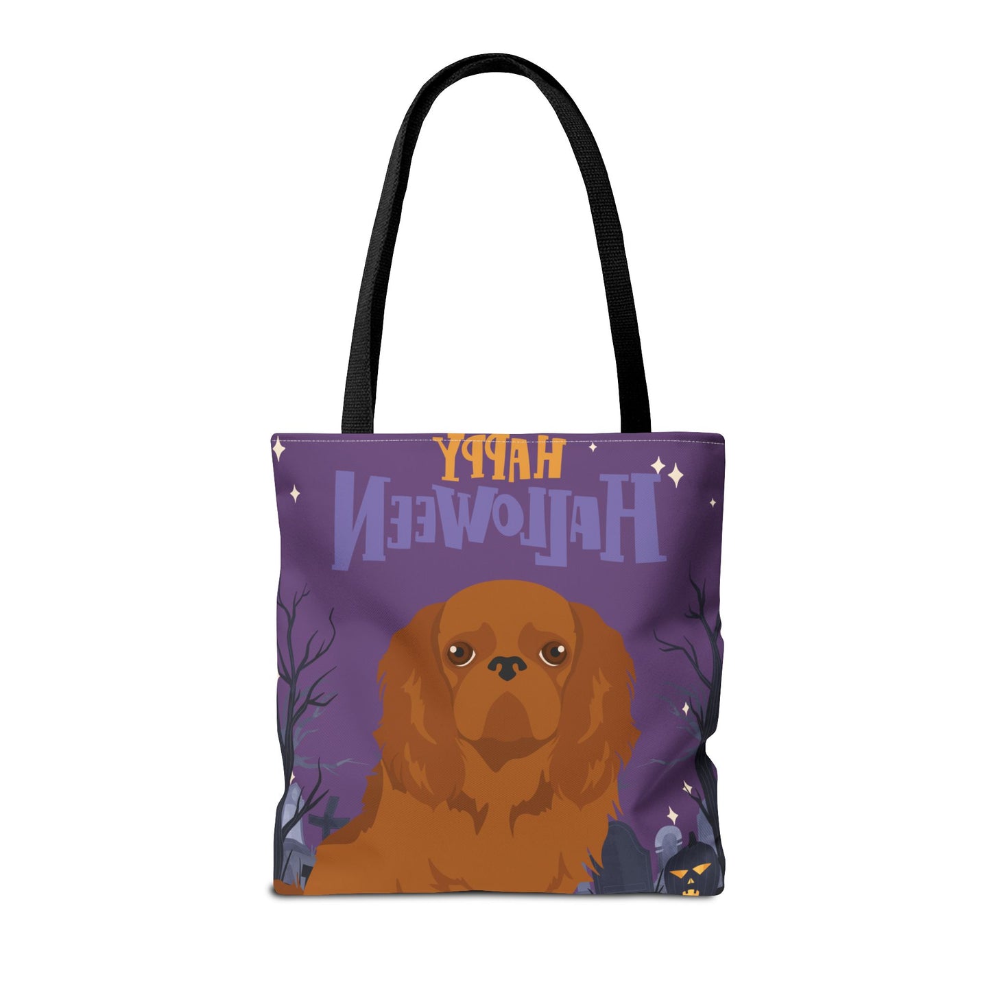 English Toy Spaniel Dog Happy Halloween Tote Bag 16x16