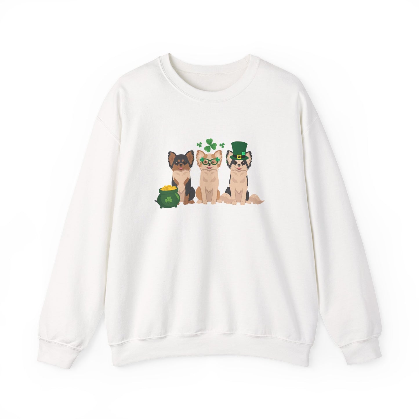 Chihuahua Dog St Patricks Day Unisex Heavy Blend Crewneck Sweatshirt, St Pattys day, Cute Dog Mom Gift