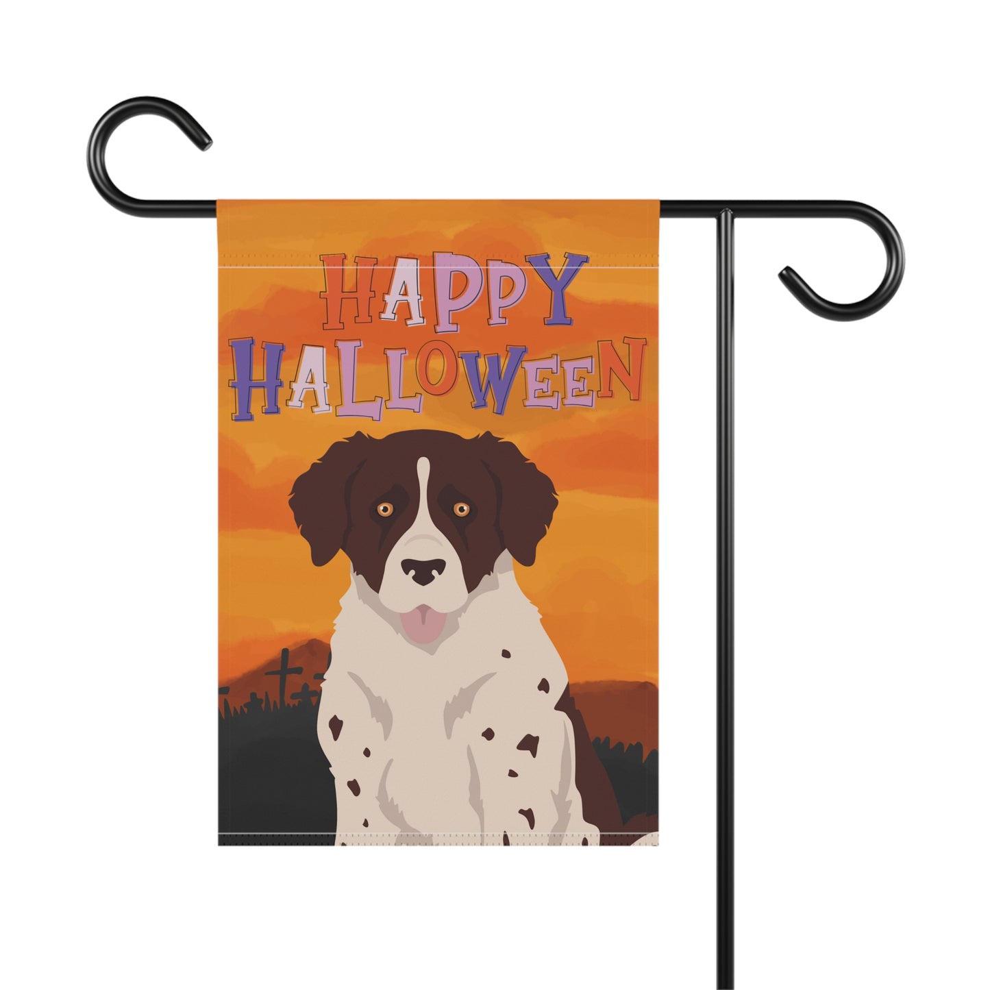 Wetterhoun Dog Halloween Garden Flag
