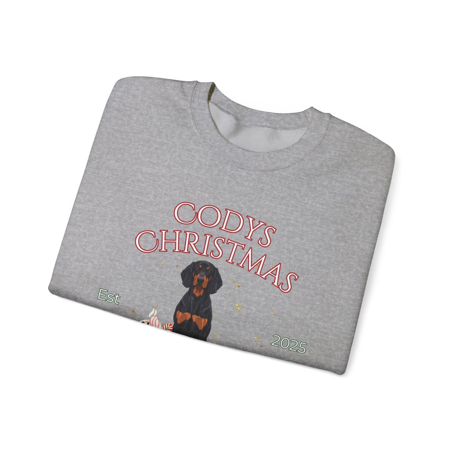 Black and Tan Coonhound  Dog Christmas Social Club Unisex Heavy Blend Crewneck Sweatshirt Custom Name