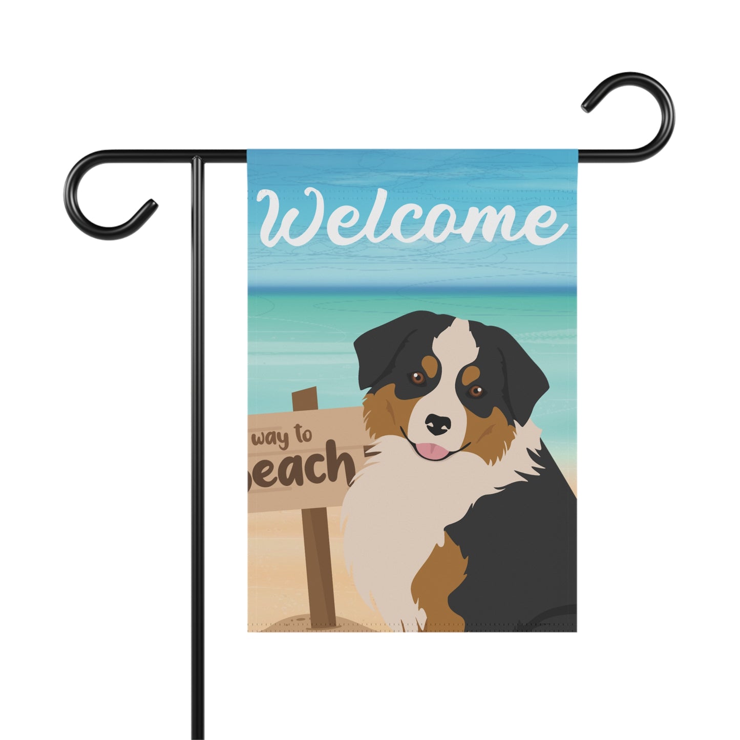 Miniature American Shepherd Dog Garden Flag
