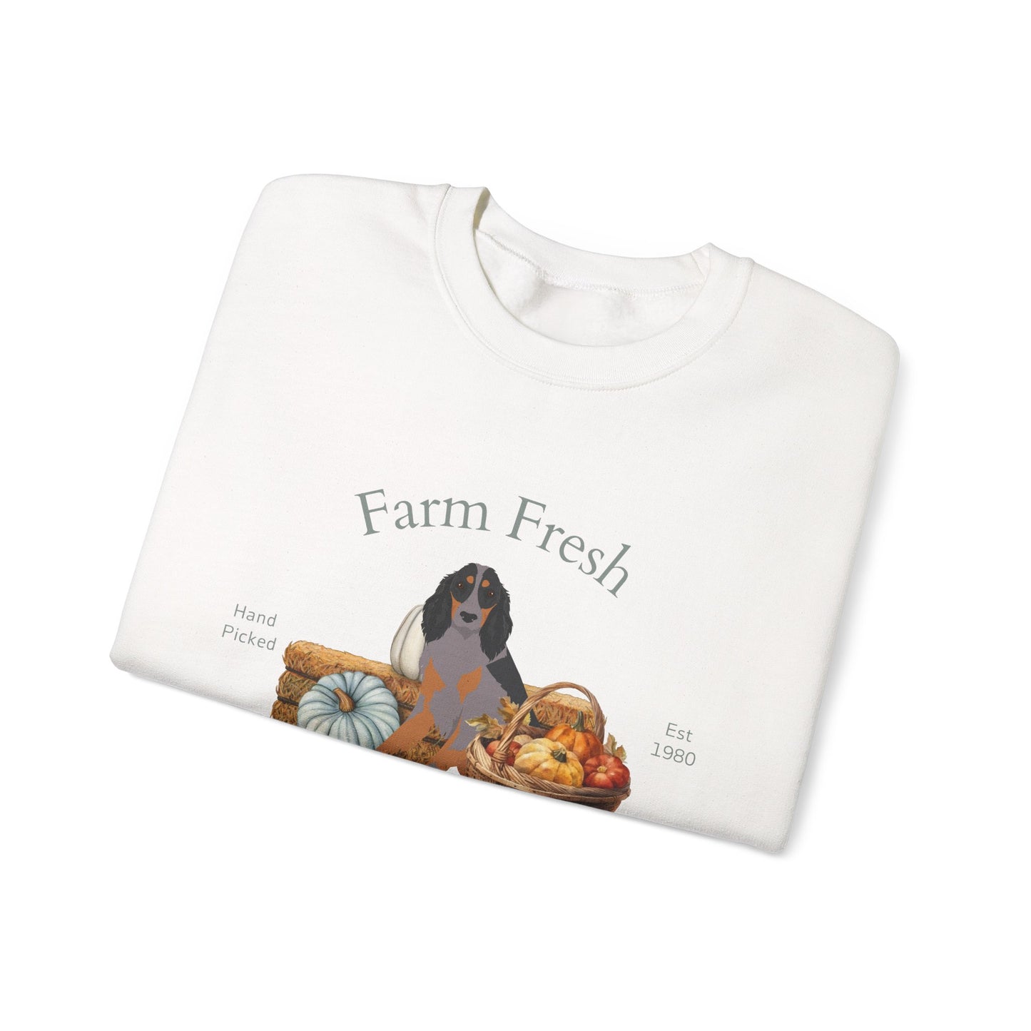 Picardy Spaniel Dog Fall Farm Fresh Unisex Heavy Blend Crewneck Sweatshirt