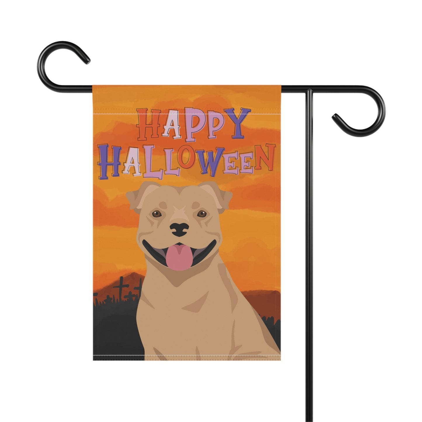 Staffordshire Bull Terrier Dog Halloween Garden Flag