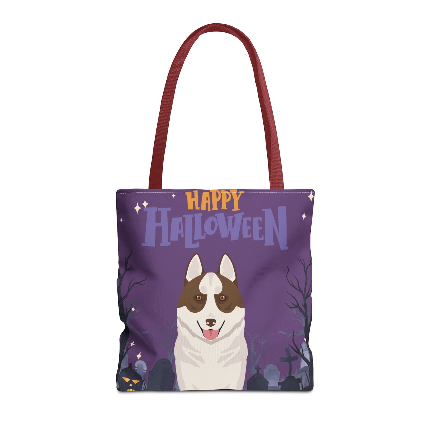 Siberian Husky Dog Happy Halloween Tote Bag 16x16