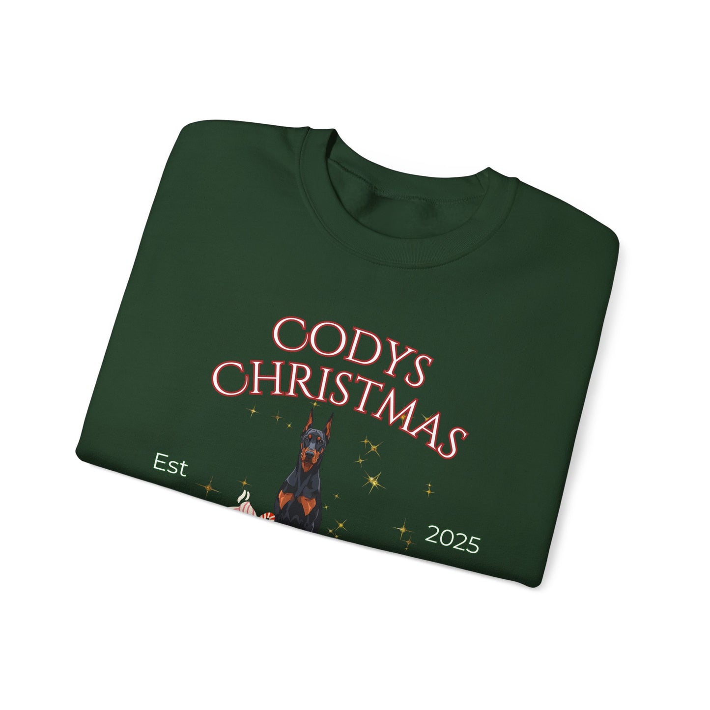 Doberman Pinscher Dog Christmas Social Club Unisex Heavy Blend Crewneck Sweatshirt Custom Name
