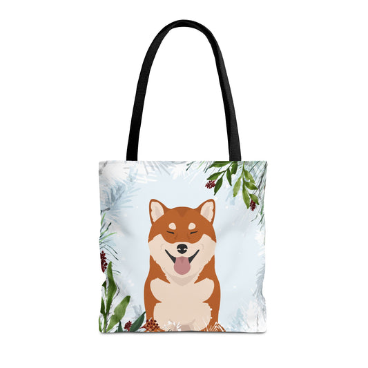 Shiba Inu Dog Christmas Holiday Tote Bag 16x16