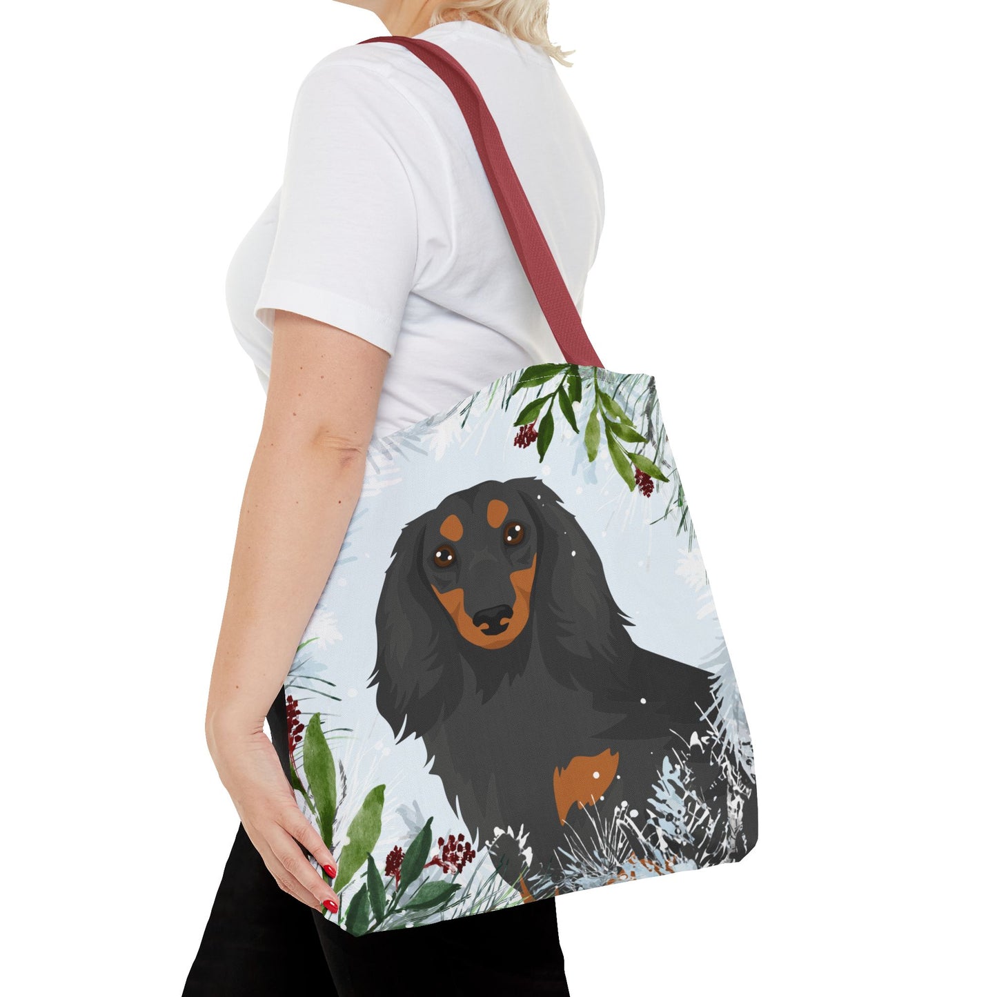 Dachshund Dog Christmas Holiday Tote Bag 16x16