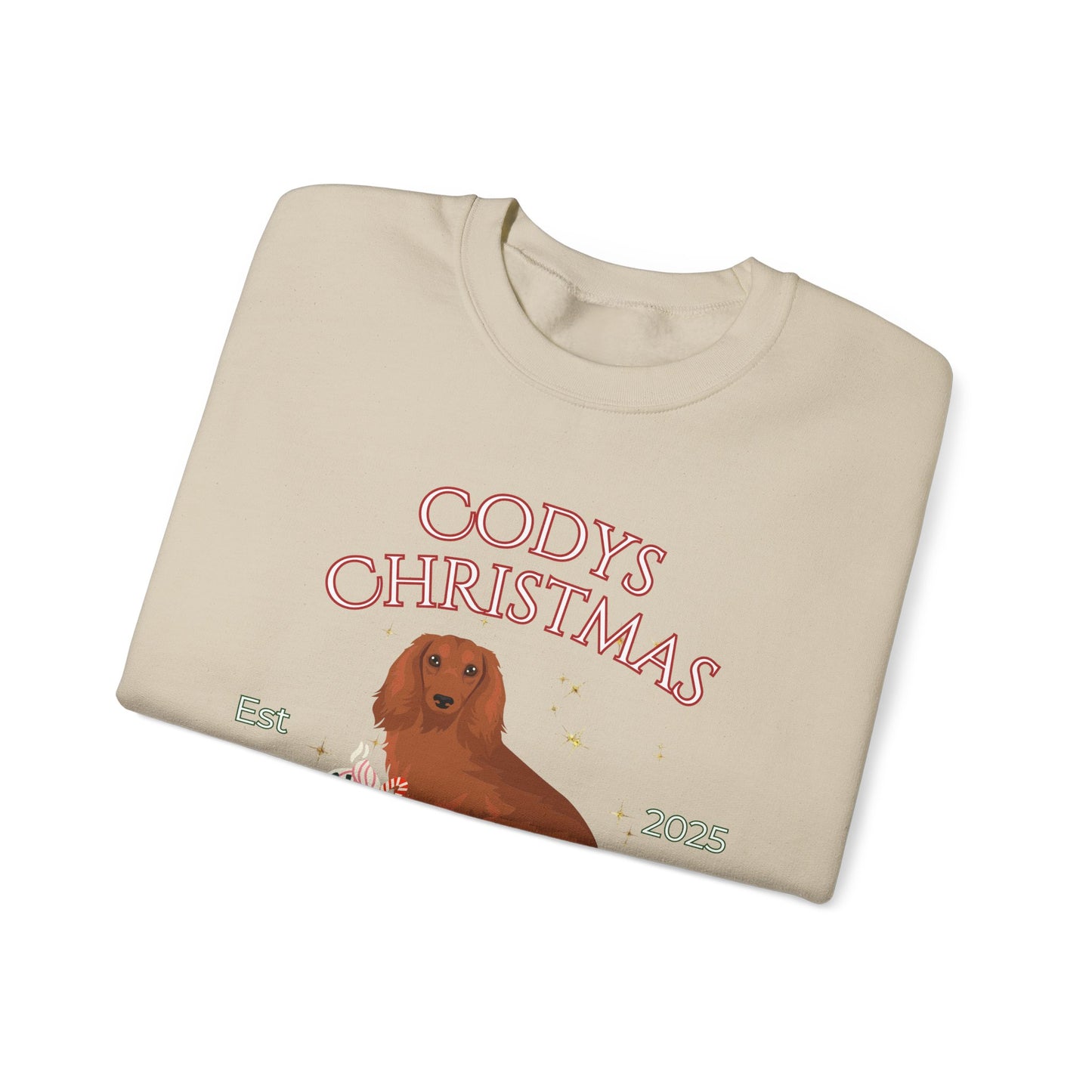 Dachshund Dog Christmas Social Club Unisex Heavy Blend Crewneck Sweatshirt Custom Name