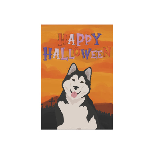 Alaskan Malamute Dog Halloween Garden Flag